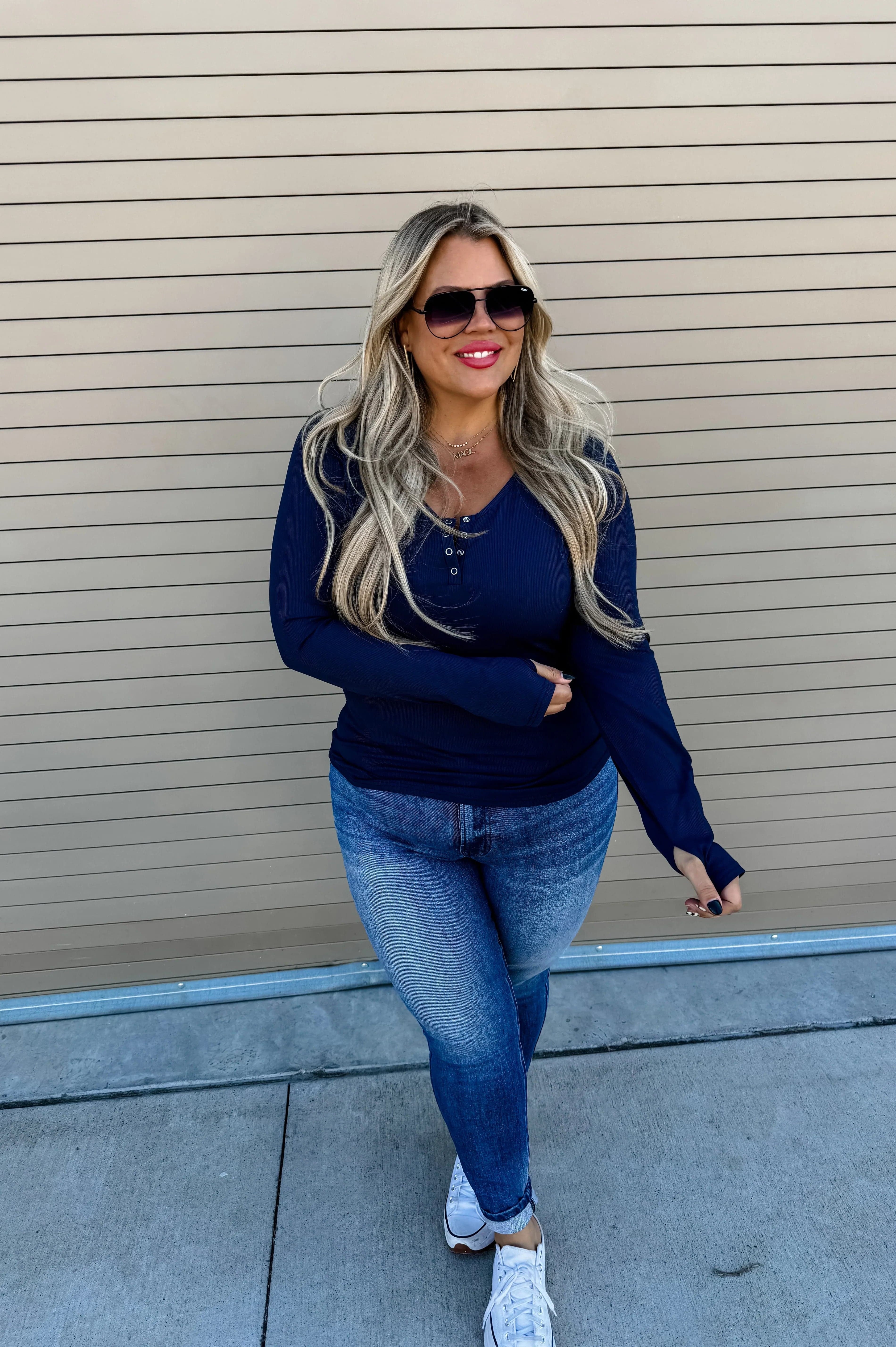 PREORDER: Brooklyn Snap Henley in Five Colors-Womens-Stay Foxy Boutique, Florissant, Missouri