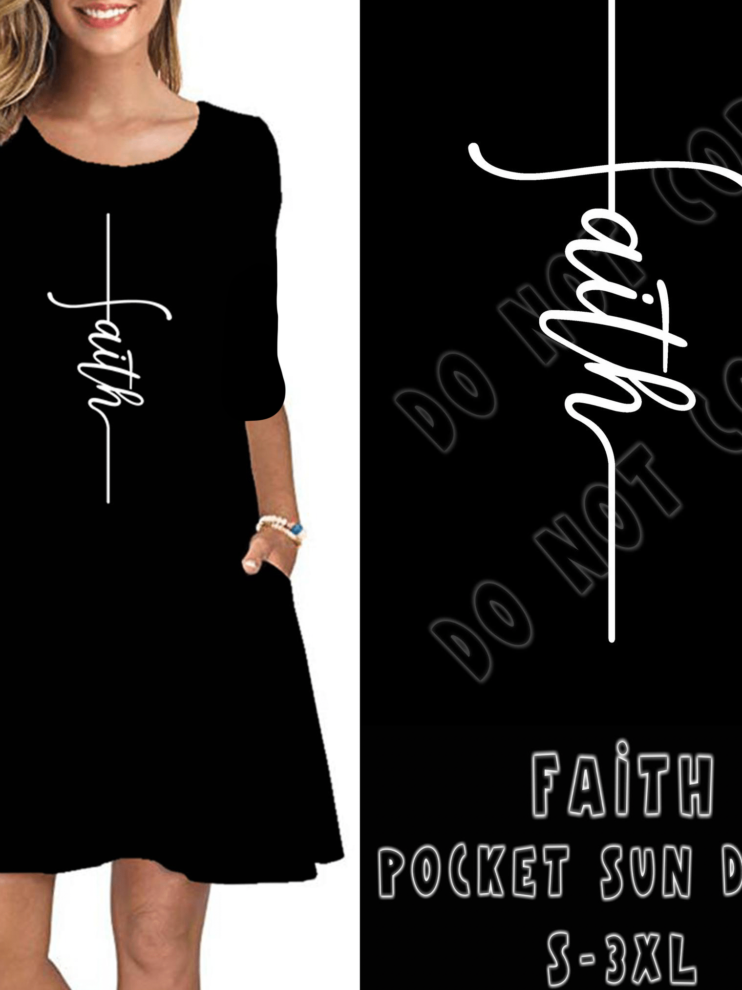 3/4 SLEEVE POCKET DRESS- FAITH-Stay Foxy Boutique, Florissant, Missouri