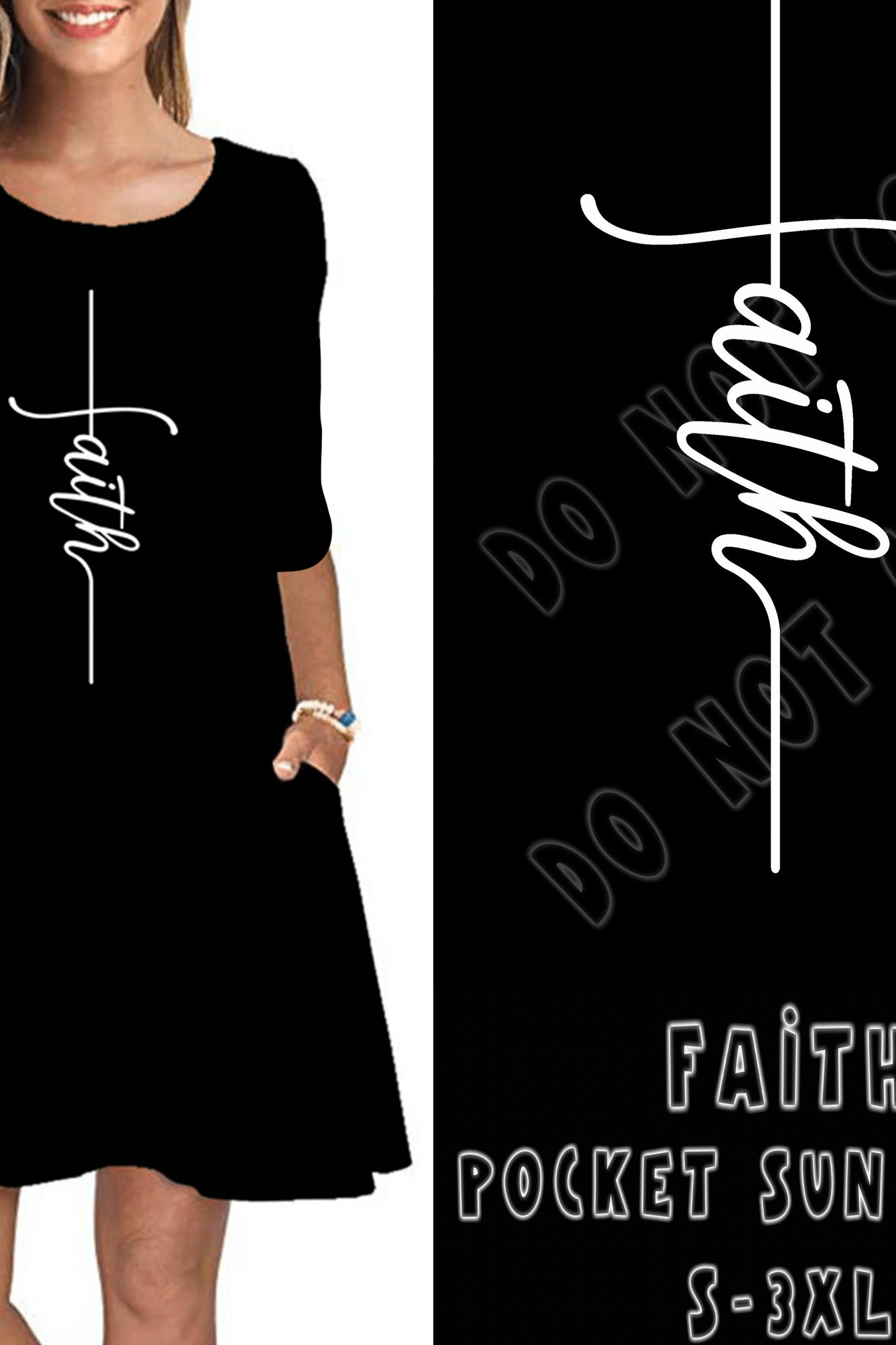 3/4 SLEEVE POCKET DRESS- FAITH-Stay Foxy Boutique, Florissant, Missouri