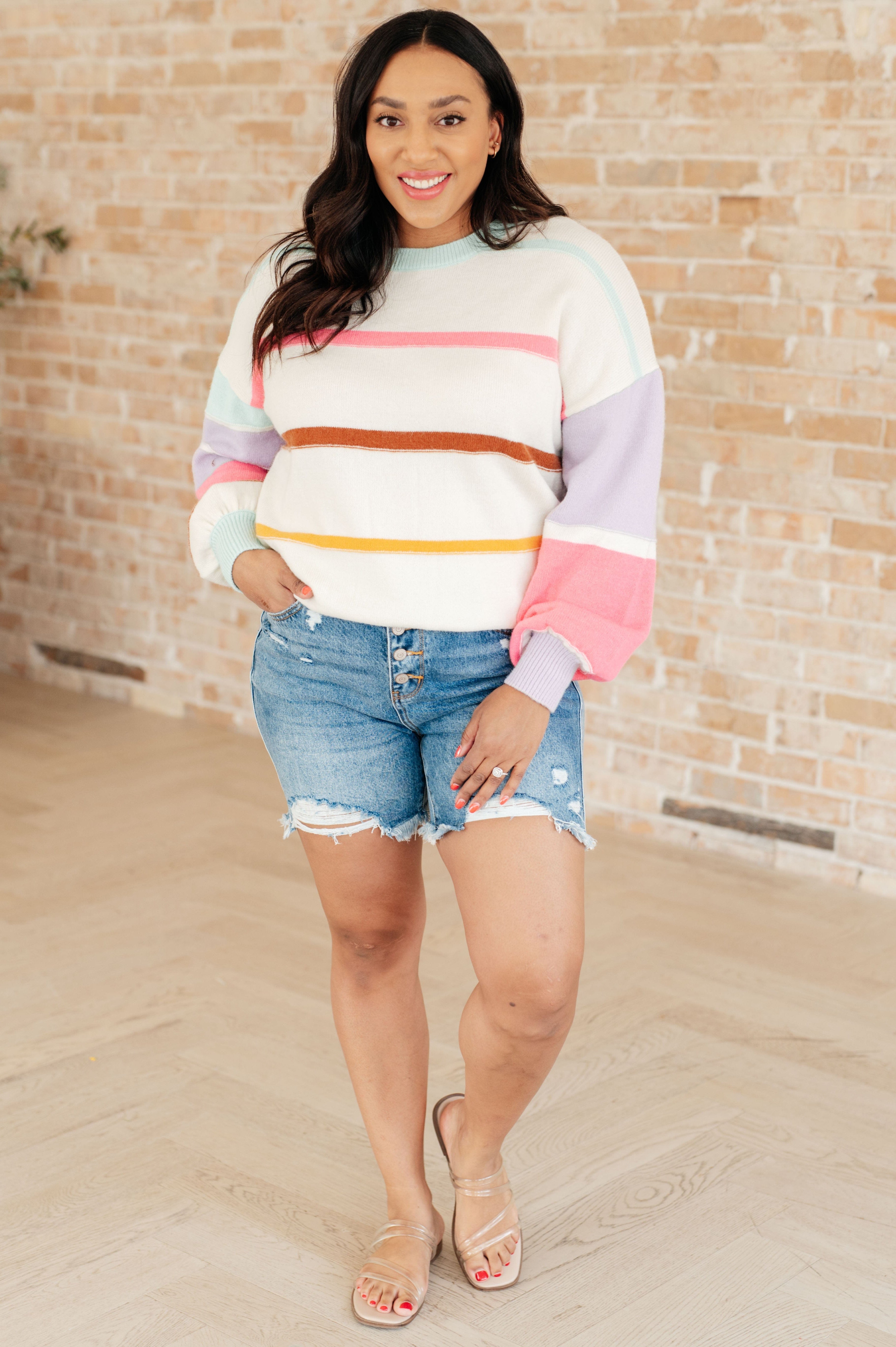 Flawless Features Striped Sweater-Tops-Stay Foxy Boutique, Florissant, Missouri