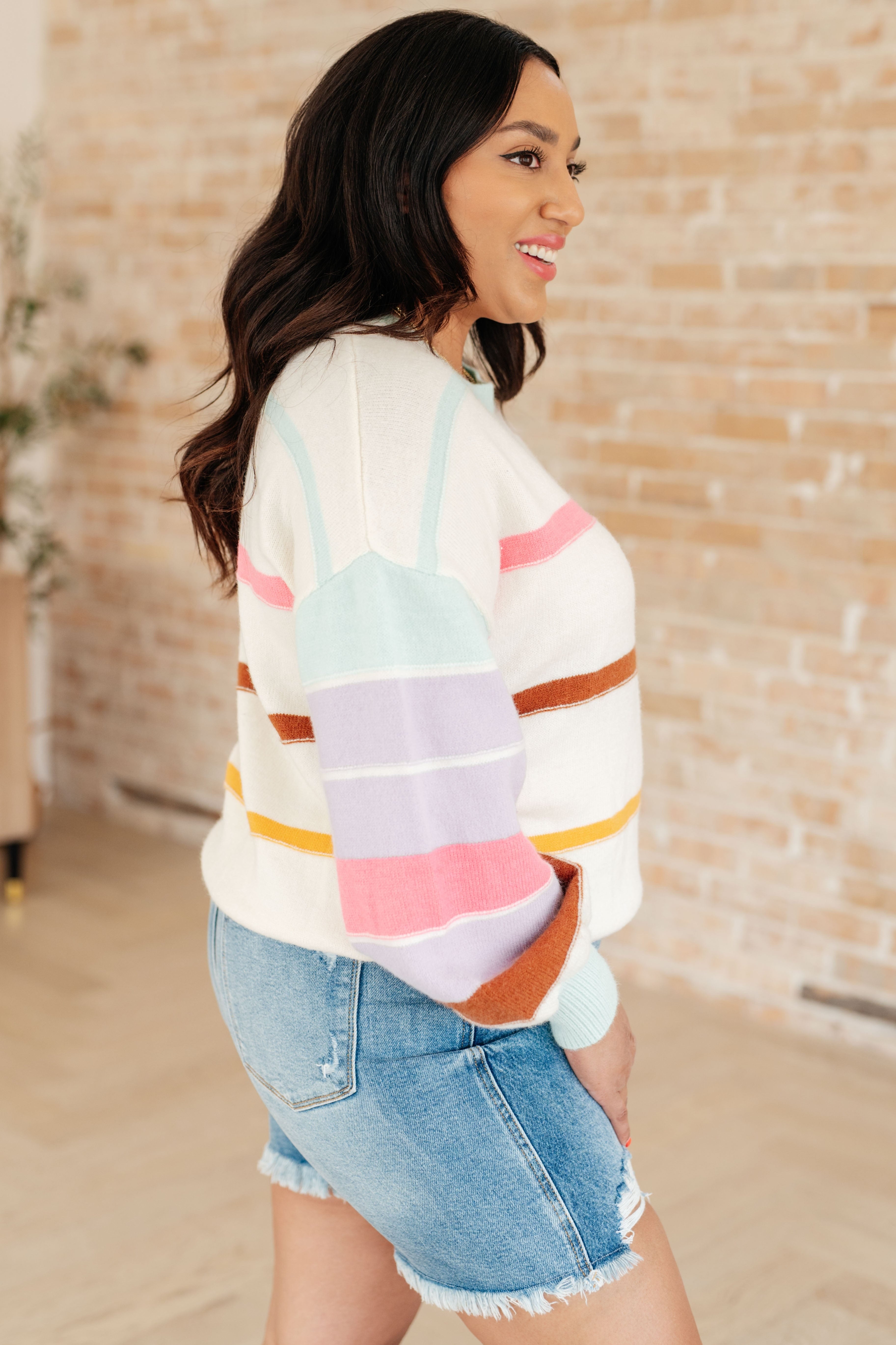 Flawless Features Striped Sweater-Tops-Stay Foxy Boutique, Florissant, Missouri