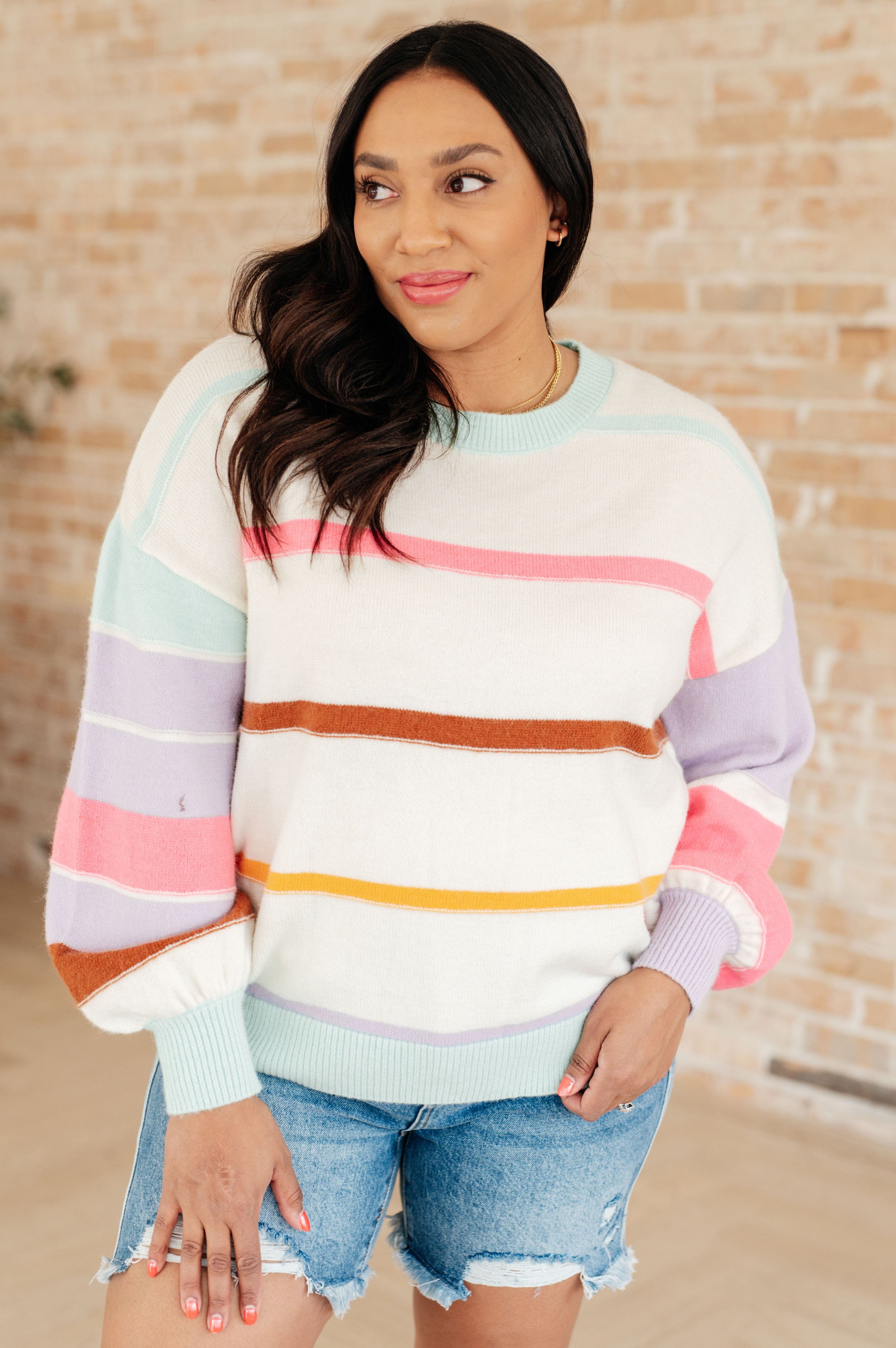 Flawless Features Striped Sweater-Tops-Stay Foxy Boutique, Florissant, Missouri