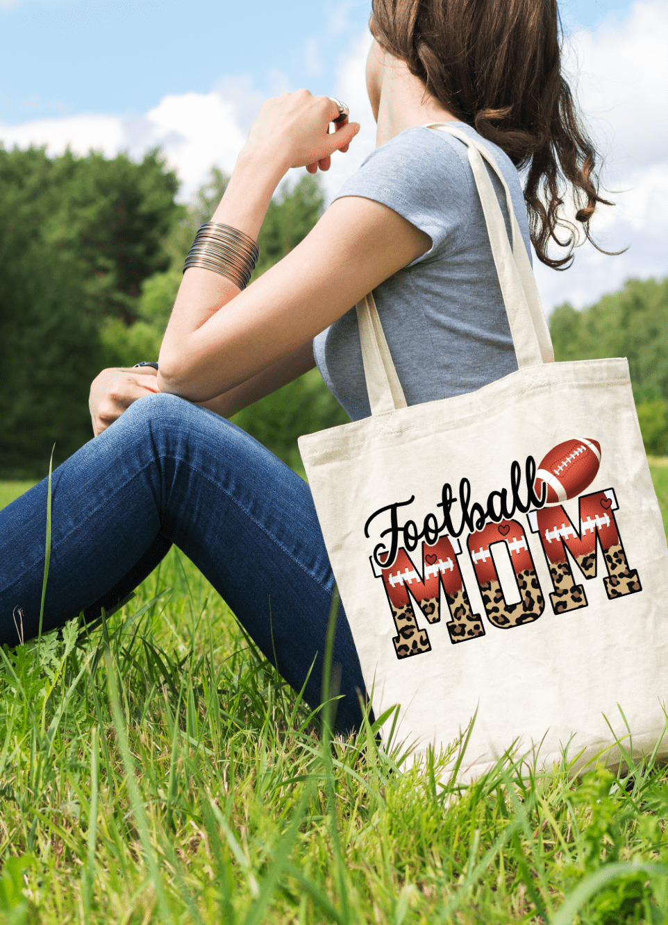 FootBall Mom Canvas Tote Bag-Stay Foxy Boutique, Florissant, Missouri