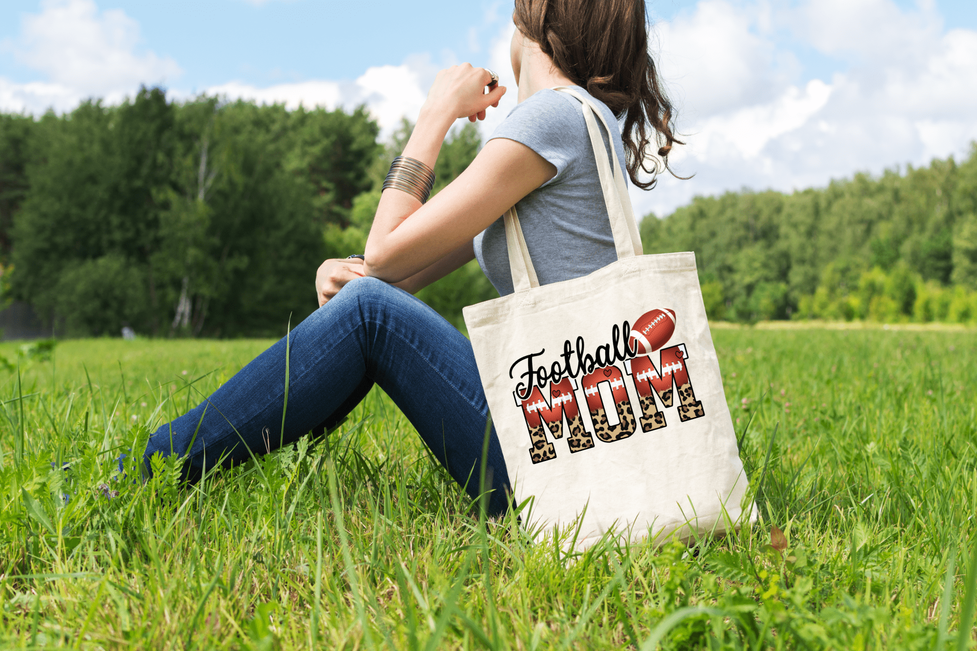 FootBall Mom Canvas Tote Bag-Stay Foxy Boutique, Florissant, Missouri