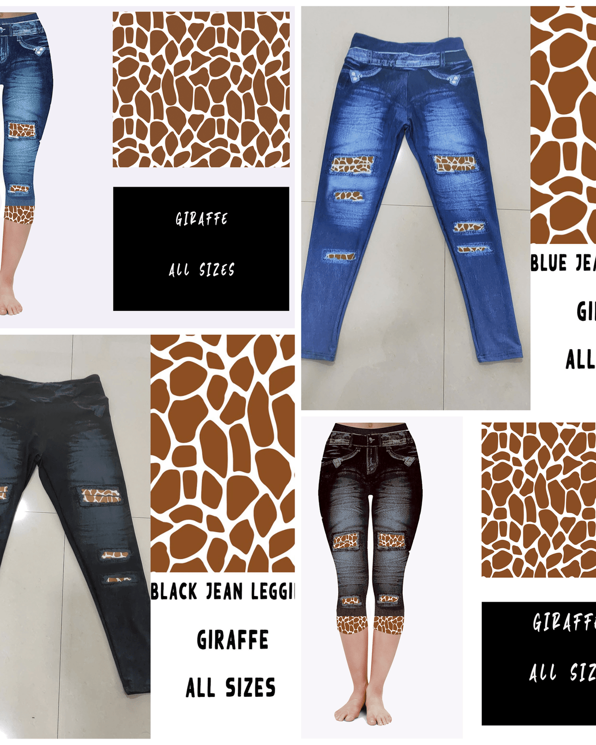 LEGGING JEAN RUN-GIRAFFE (ACTIVE BACK POCKETS)-Stay Foxy Boutique, Florissant, Missouri