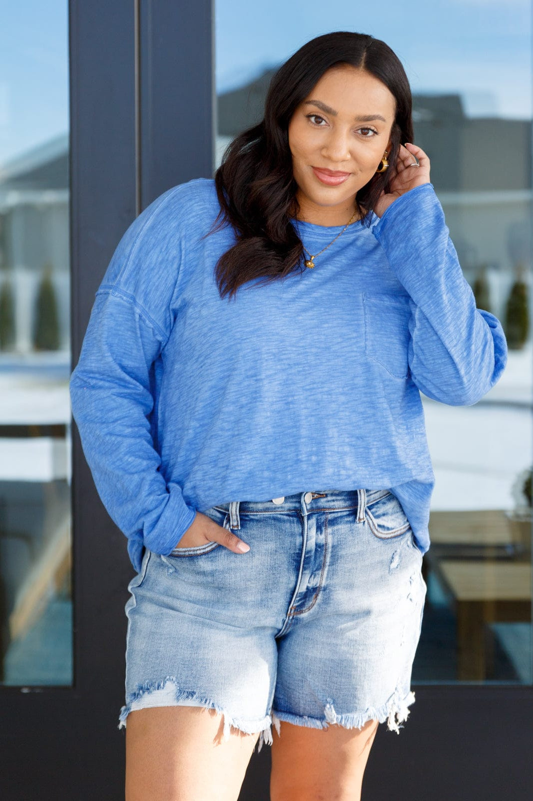 Gently Down the Stream Long Sleeve Top-Tops-Stay Foxy Boutique, Florissant, Missouri