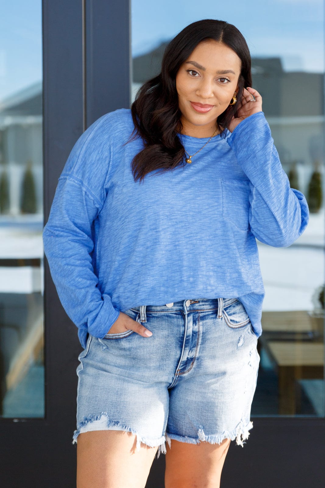 Gently Down the Stream Long Sleeve Top-Tops-Stay Foxy Boutique, Florissant, Missouri