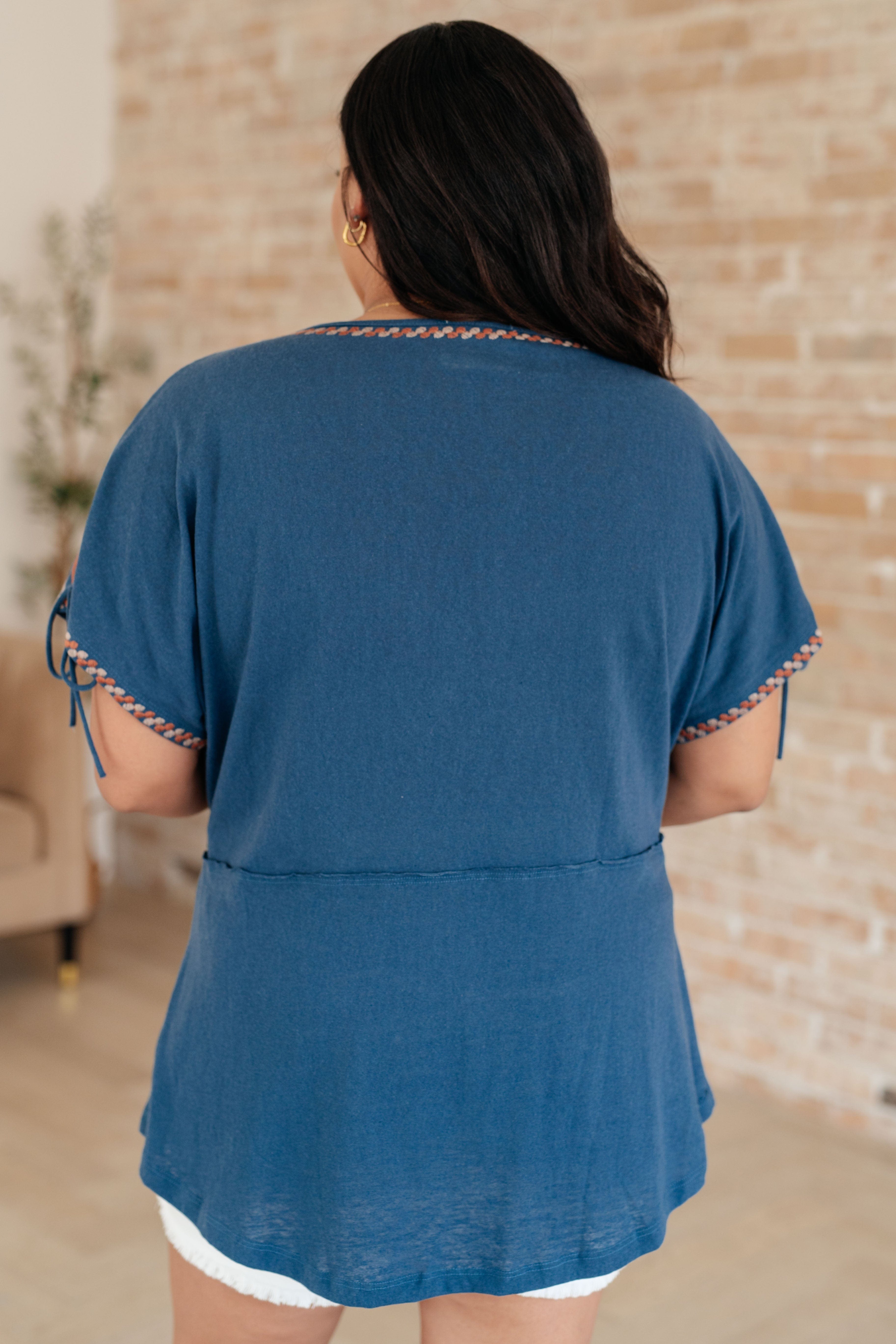 Greece Lightning V-Neck Blouse-Tops-Stay Foxy Boutique, Florissant, Missouri