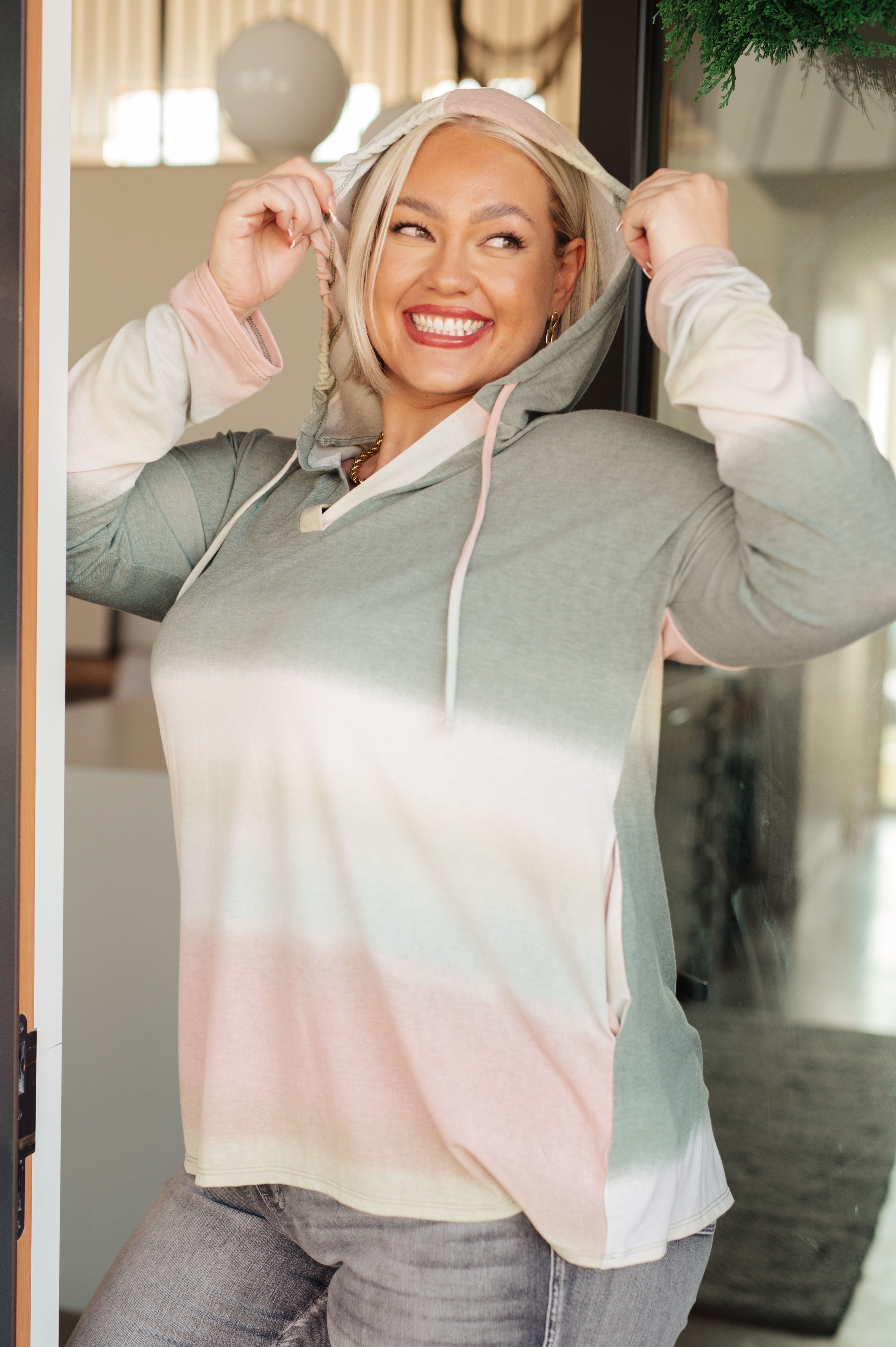 Hazy Horizon Ombre Hoodie-Womens-Stay Foxy Boutique, Florissant, Missouri