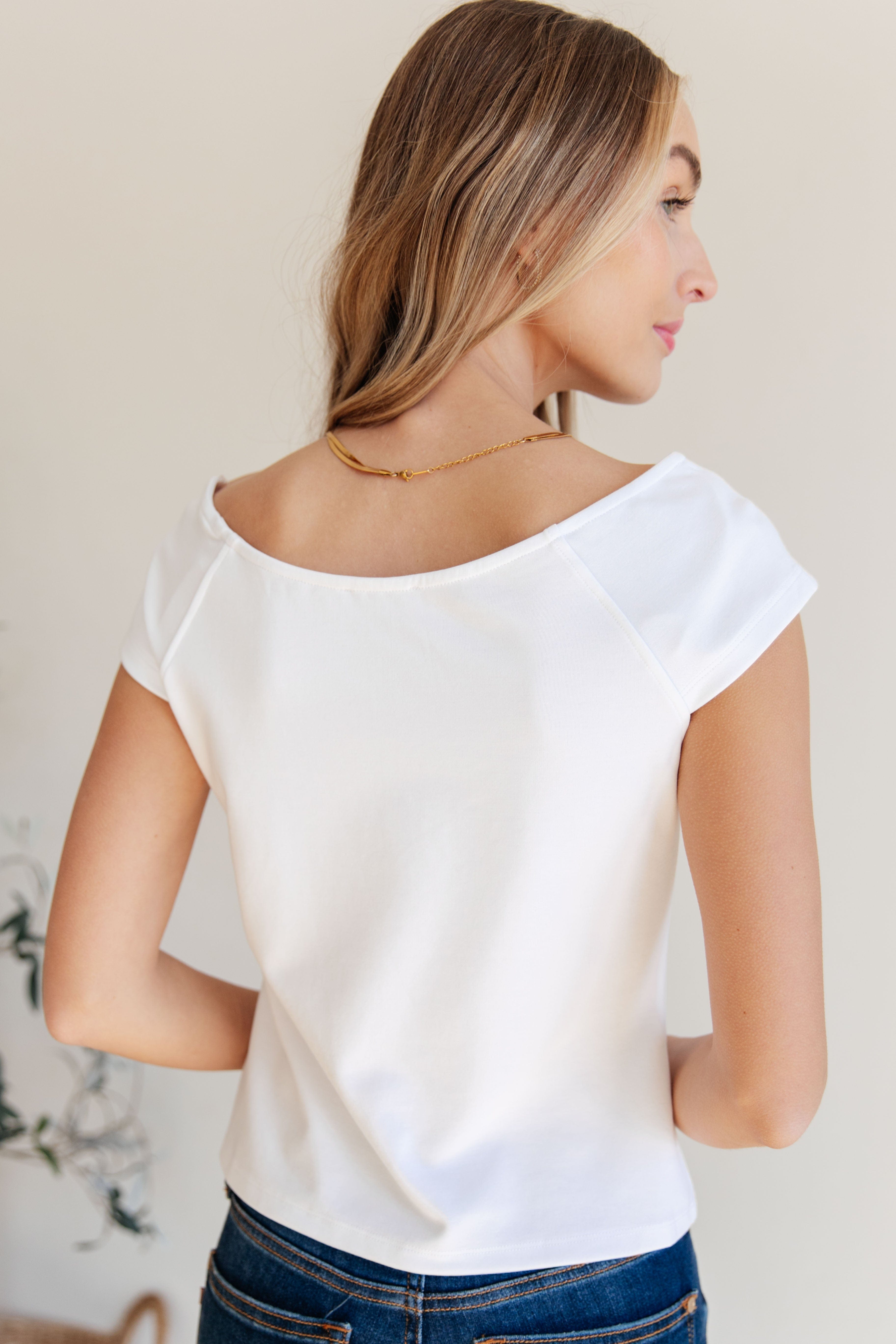 Here I Am For the First Time Top in White-Womens-Stay Foxy Boutique, Florissant, Missouri