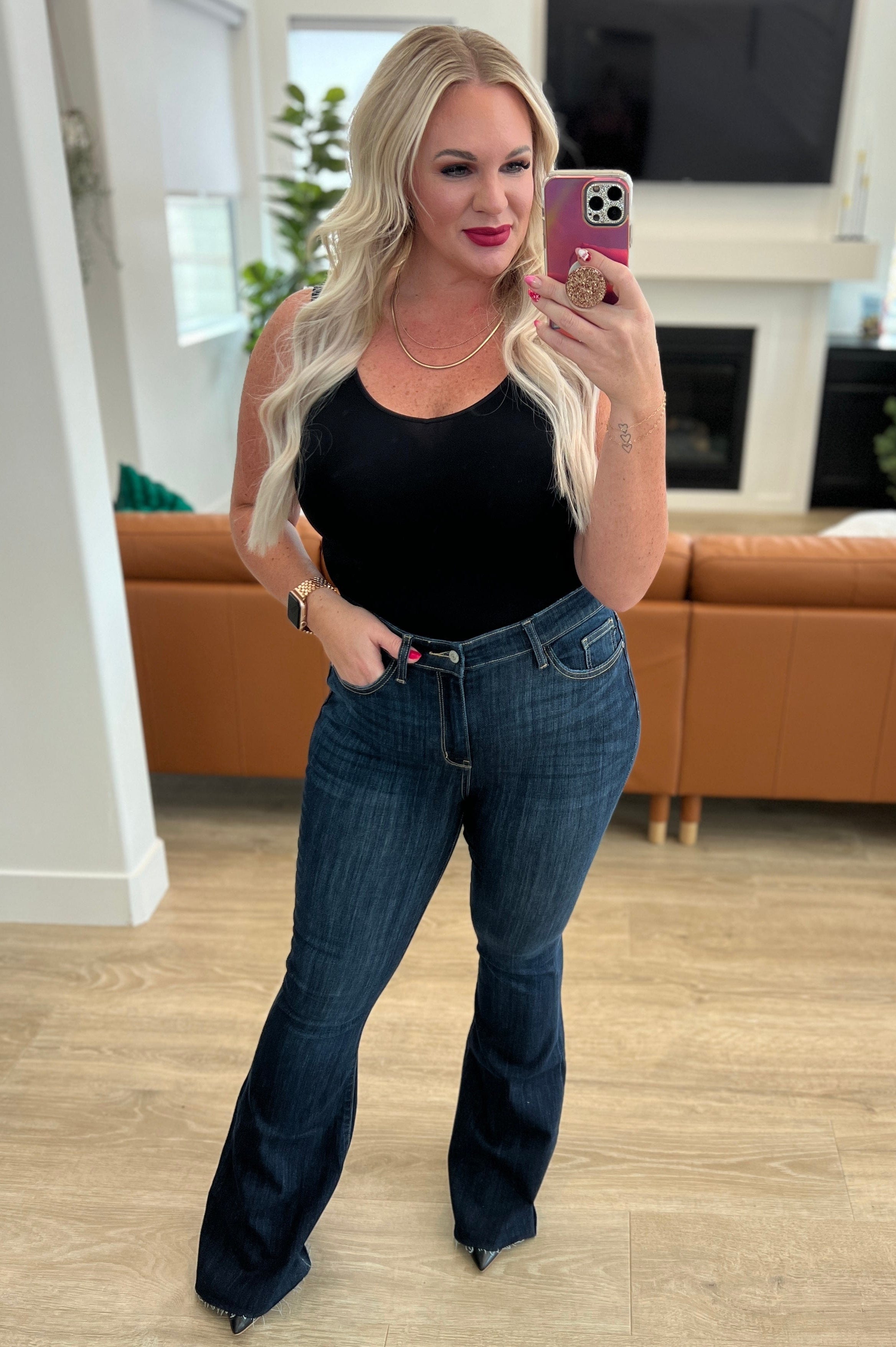 Jane High Rise Raw Hem Flare-Womens-Stay Foxy Boutique, Florissant, Missouri