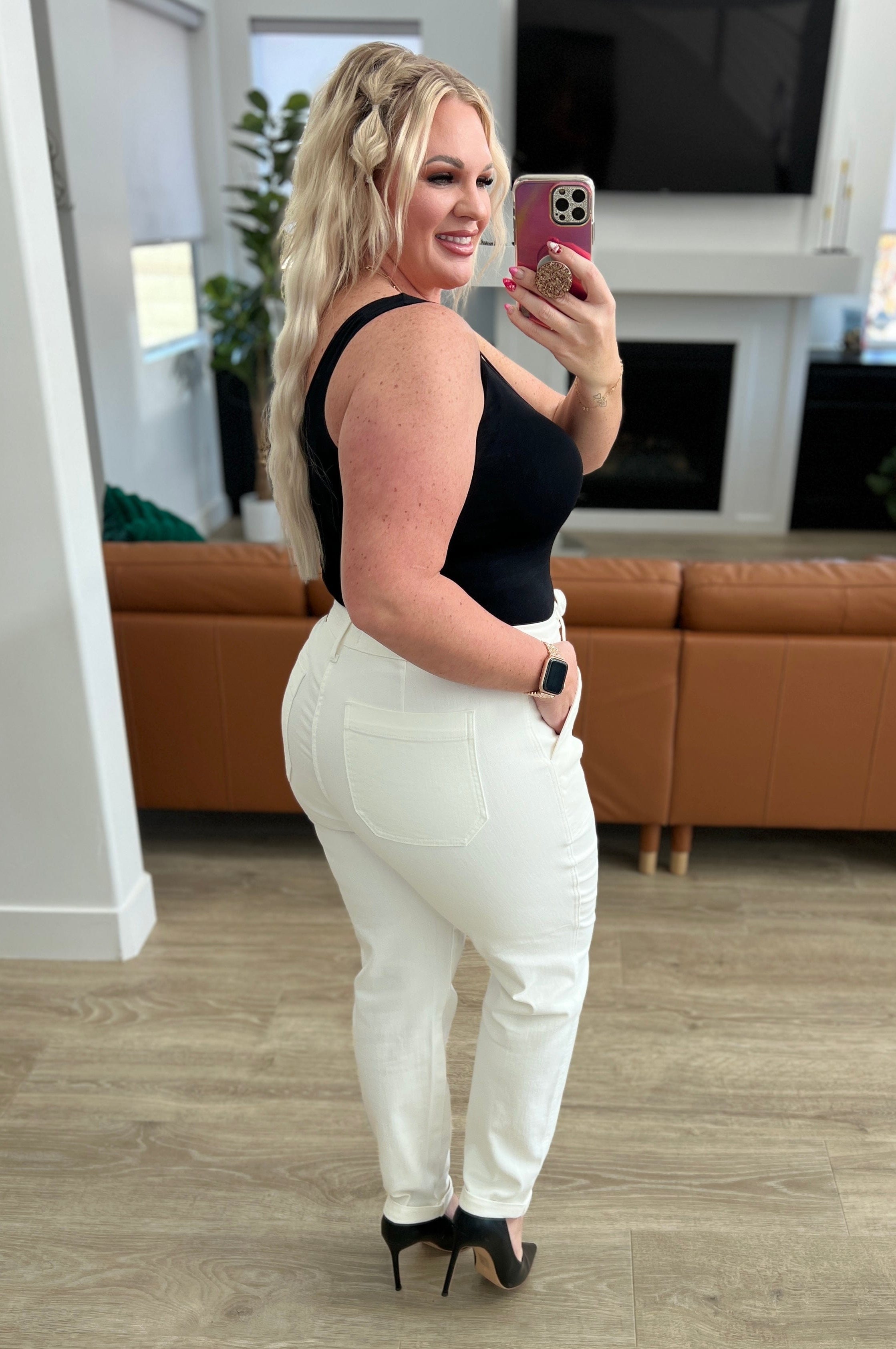 Charlene High Rise Jogger in Ecru-Womens-Stay Foxy Boutique, Florissant, Missouri