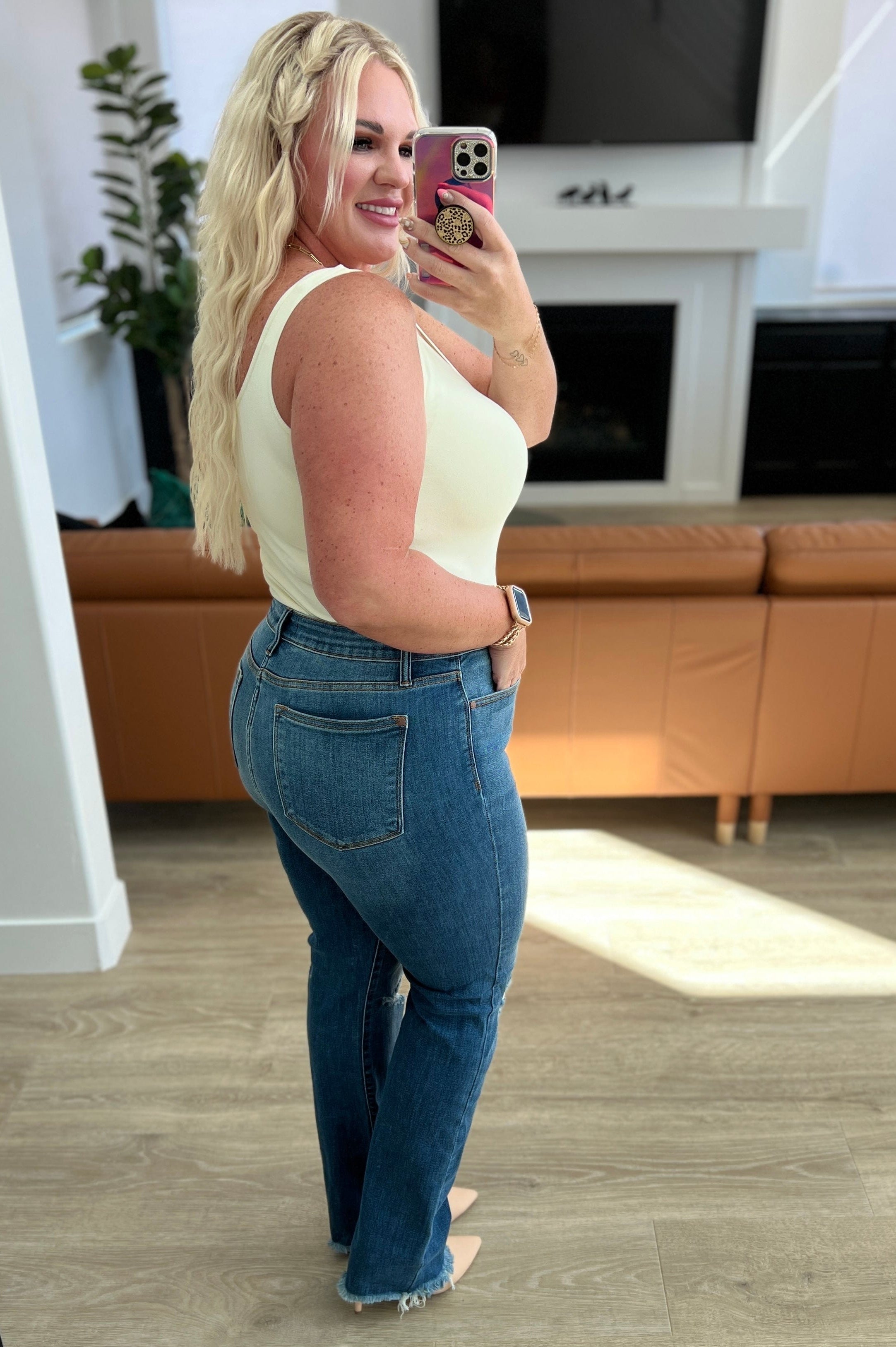 Morgan High Rise Distressed Straight Jeans-Womens-Stay Foxy Boutique, Florissant, Missouri