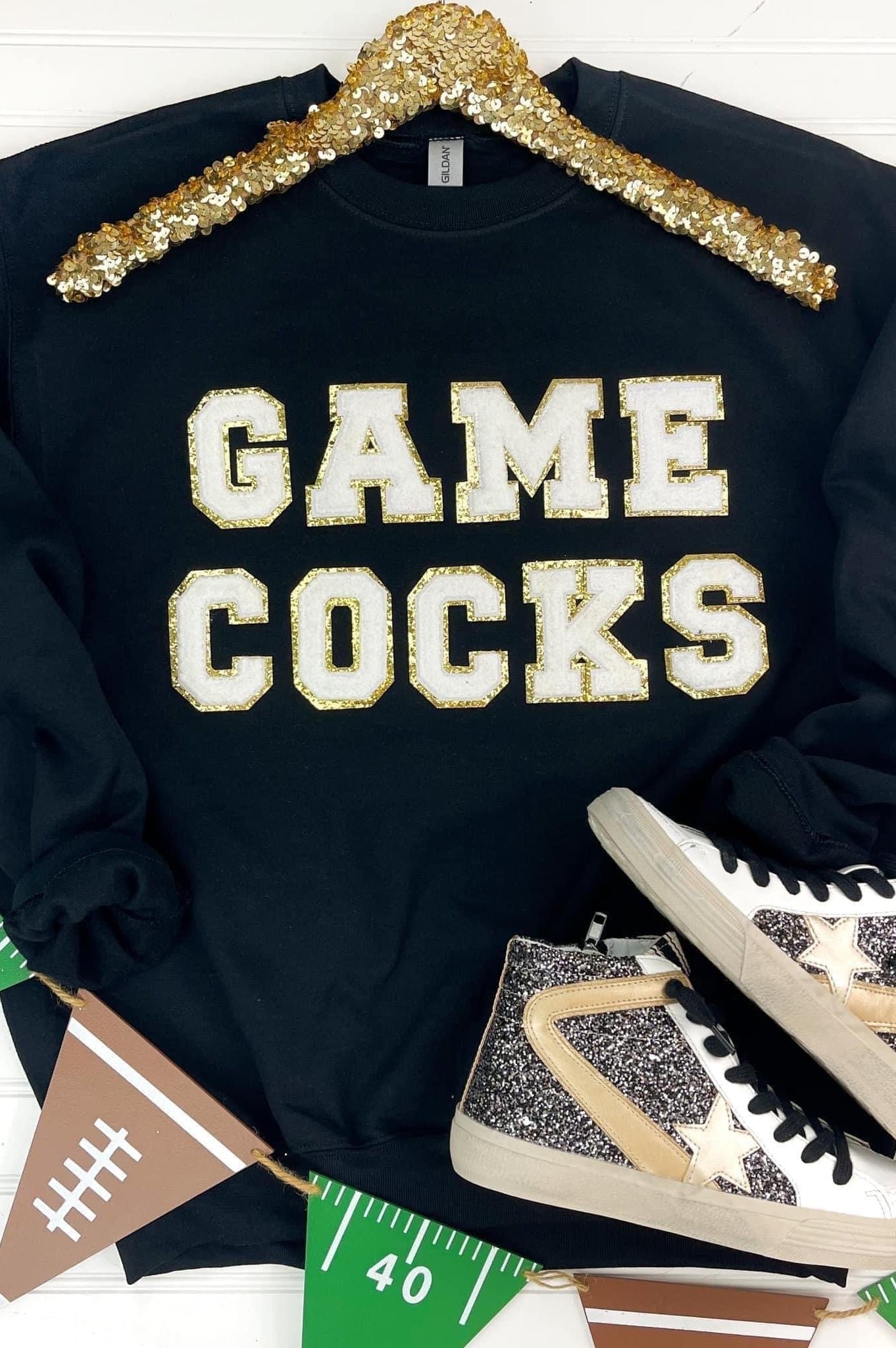 PREORDER: Game Day Patch Sweatshirt-Womens-Stay Foxy Boutique, Florissant, Missouri