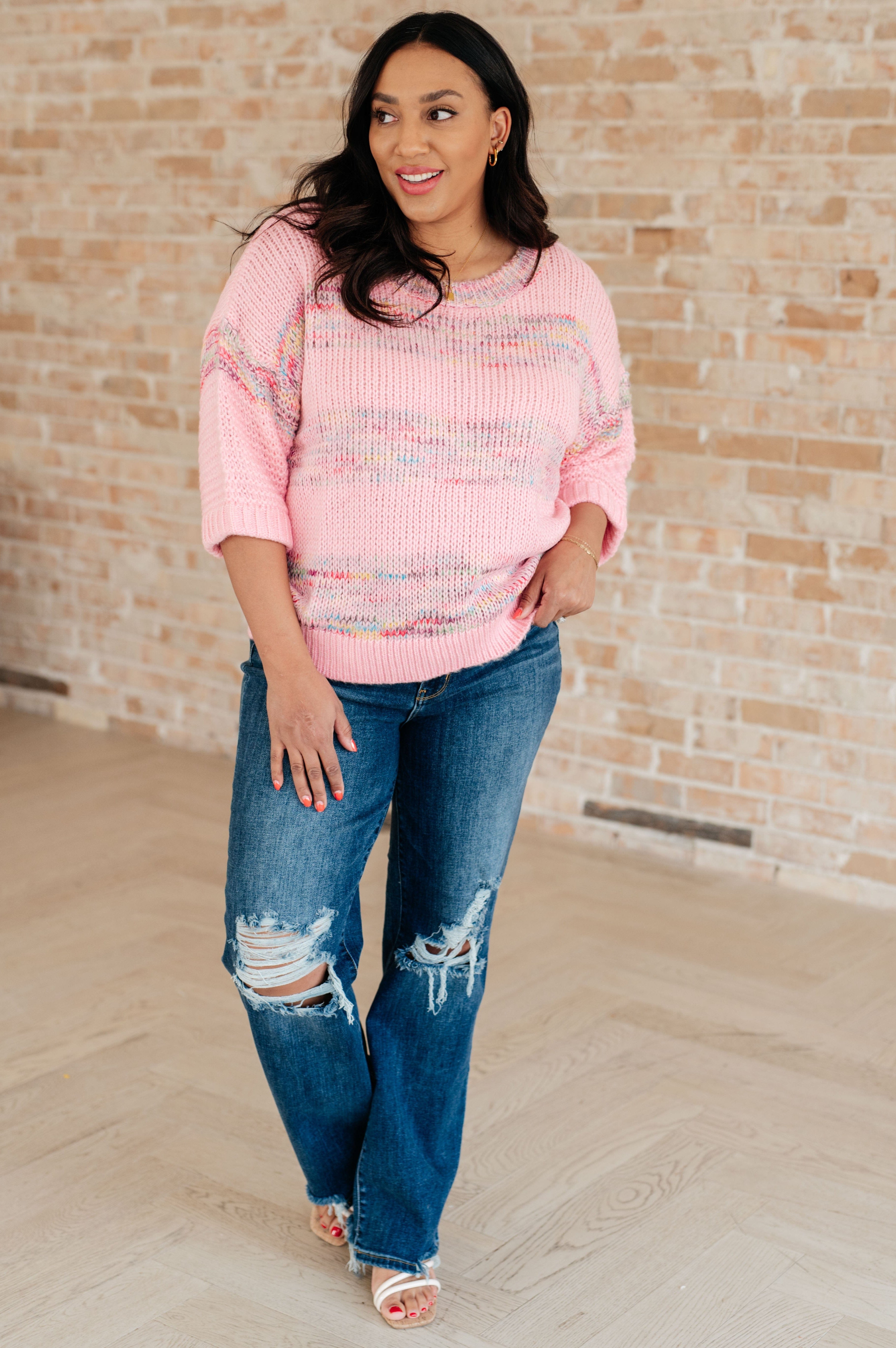In the Cards Striped Sweater-Tops-Stay Foxy Boutique, Florissant, Missouri