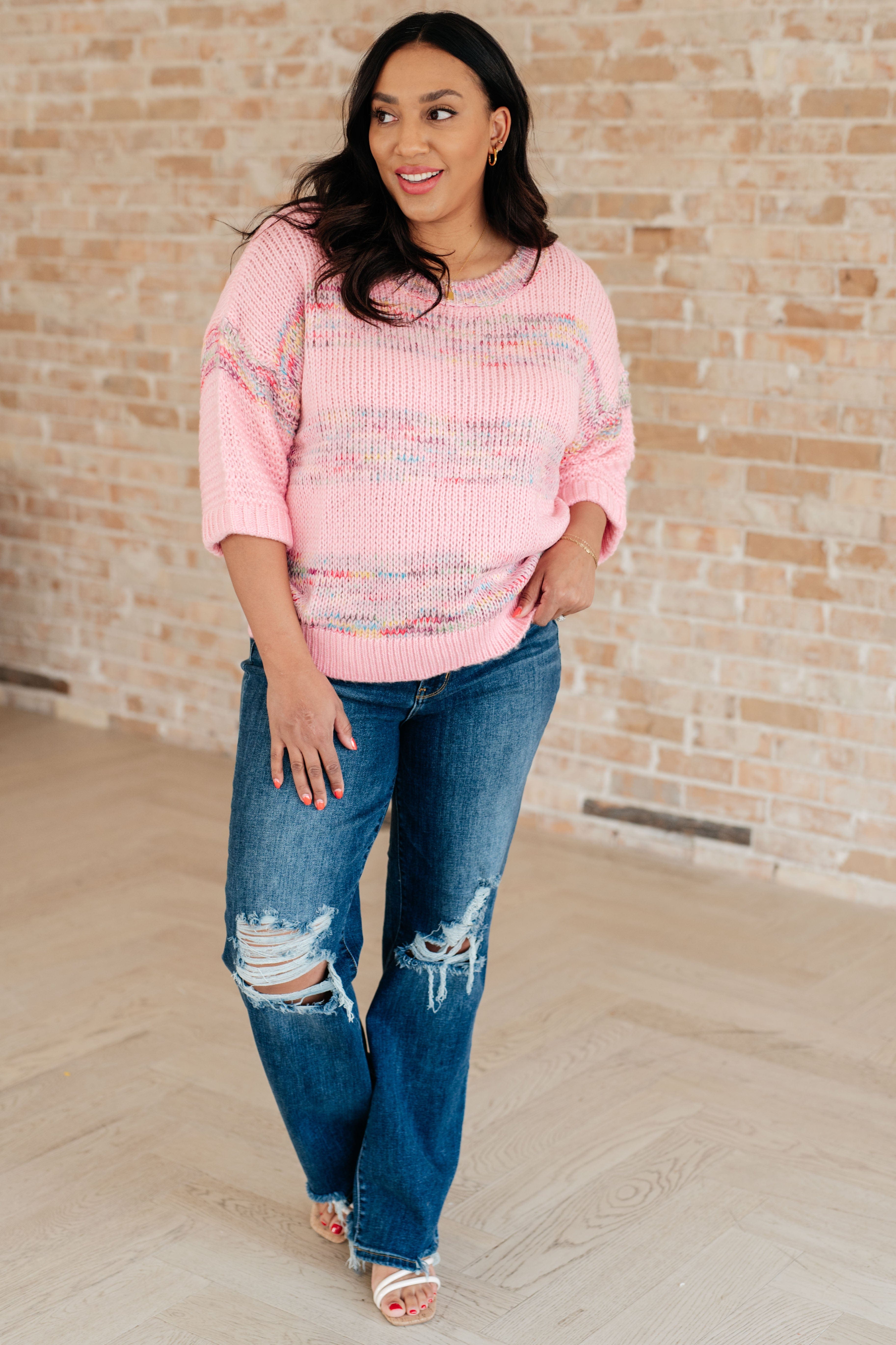 In the Cards Striped Sweater-Tops-Stay Foxy Boutique, Florissant, Missouri
