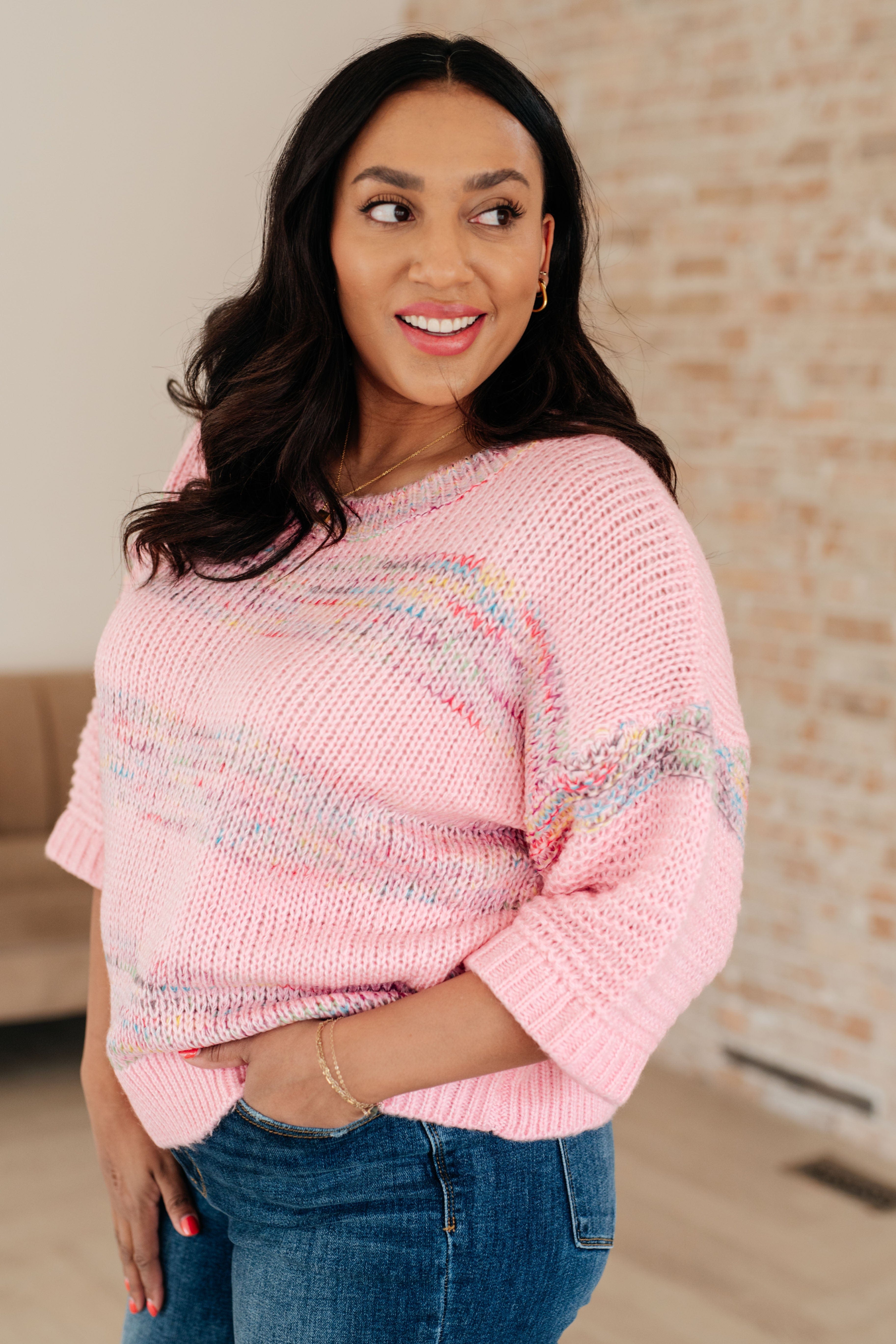 In the Cards Striped Sweater-Tops-Stay Foxy Boutique, Florissant, Missouri