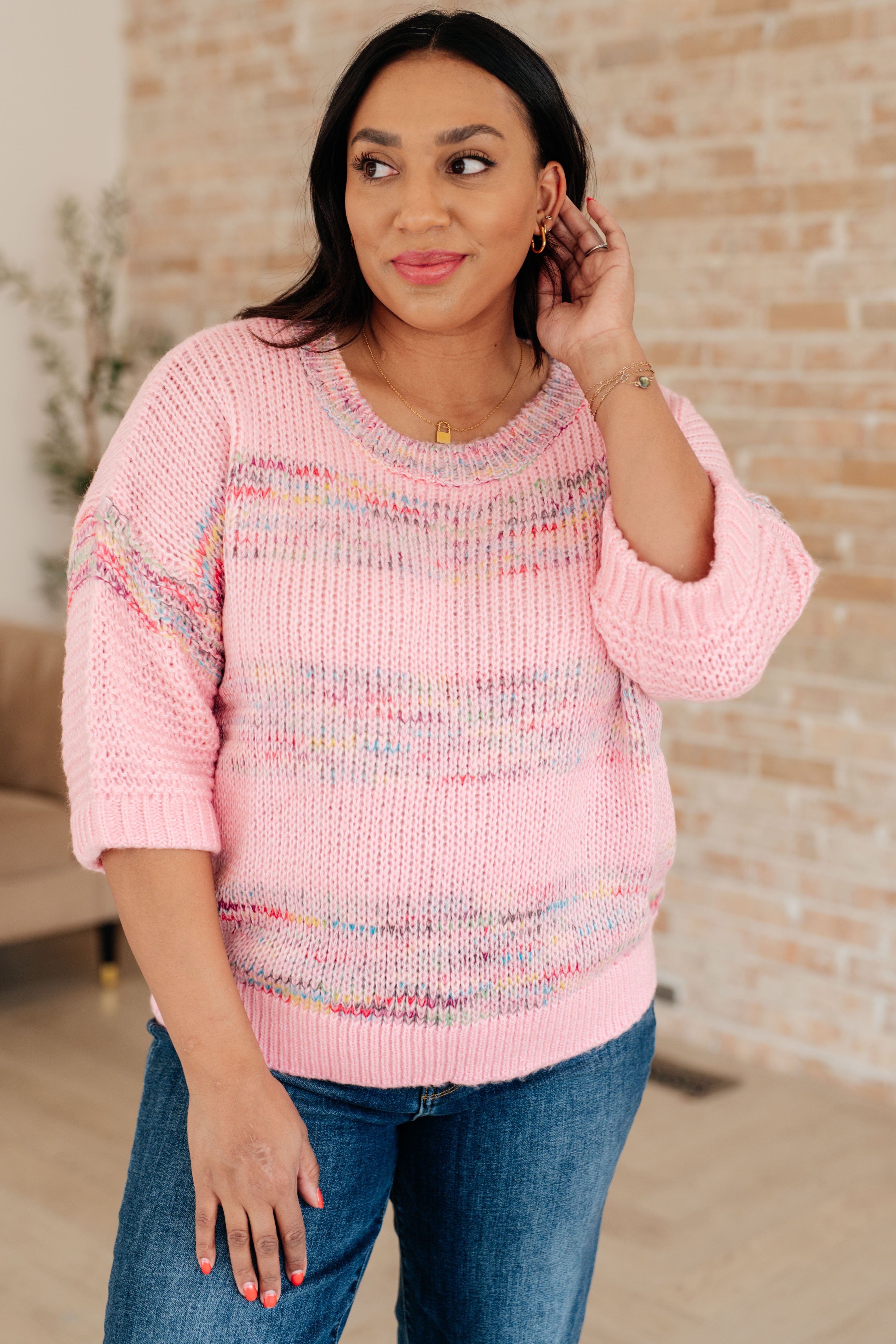 In the Cards Striped Sweater-Tops-Stay Foxy Boutique, Florissant, Missouri