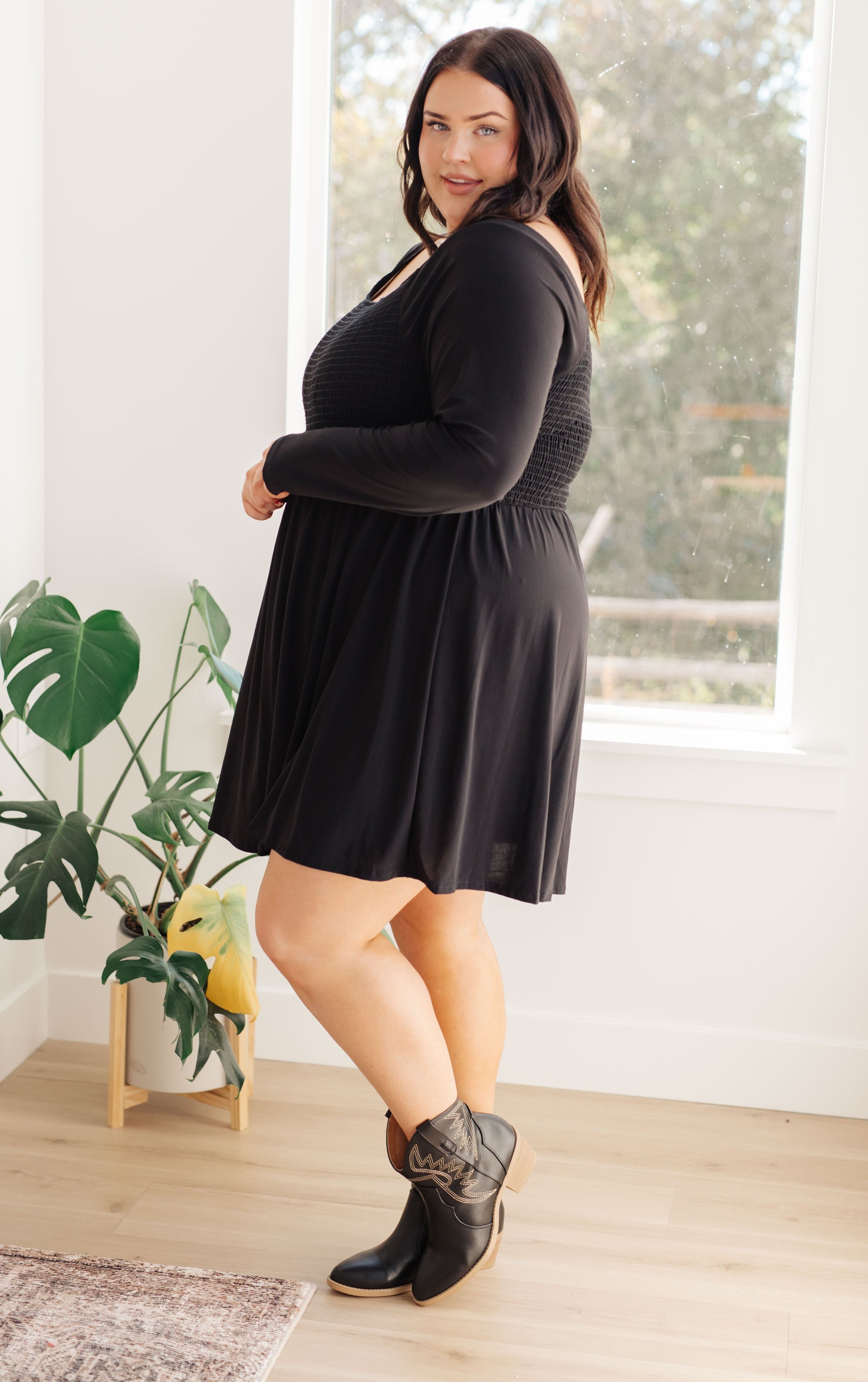 In the Thick of It Long Sleeve Skort Dress-Womens-Stay Foxy Boutique, Florissant, Missouri
