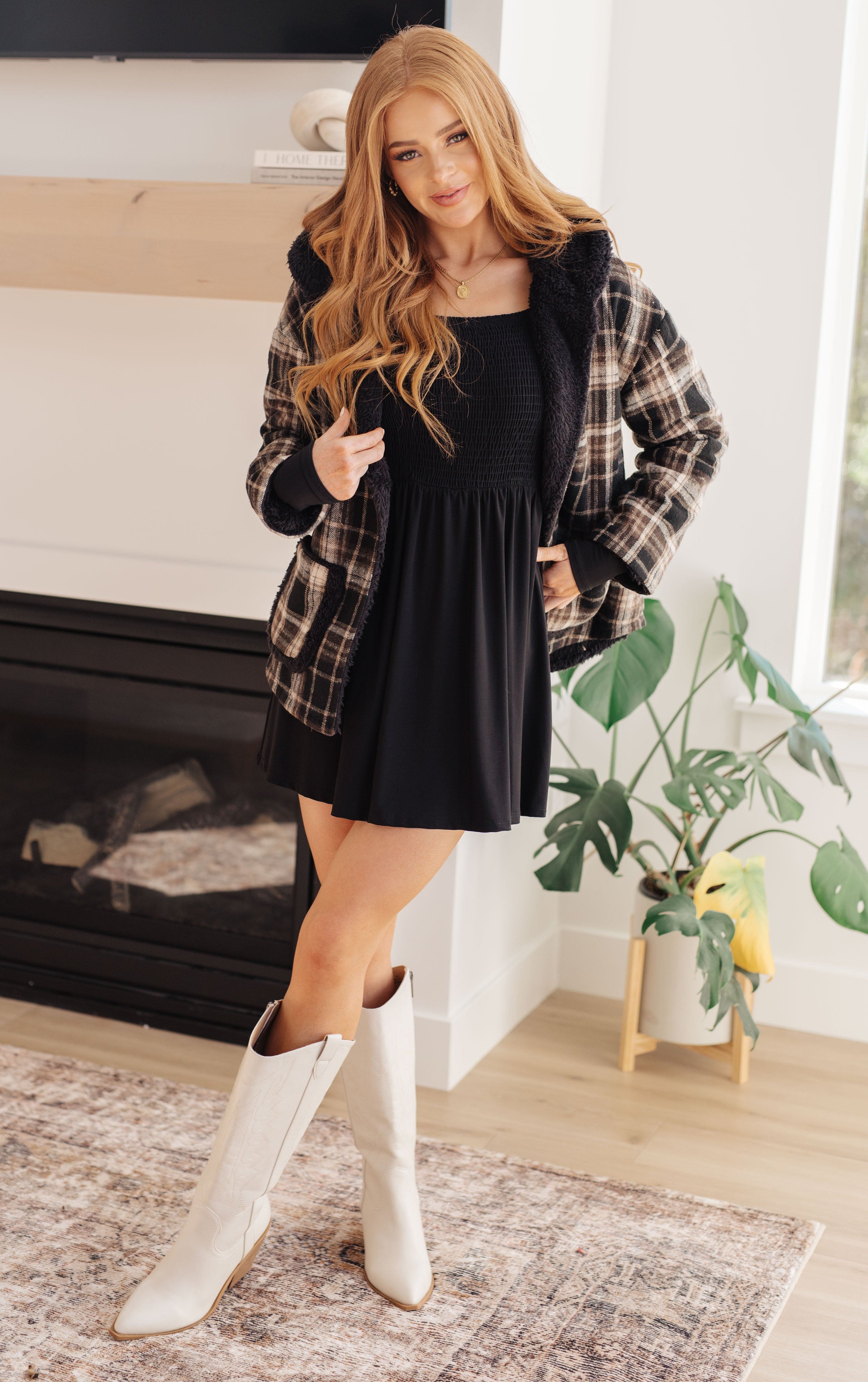 In the Thick of It Long Sleeve Skort Dress-Womens-Stay Foxy Boutique, Florissant, Missouri