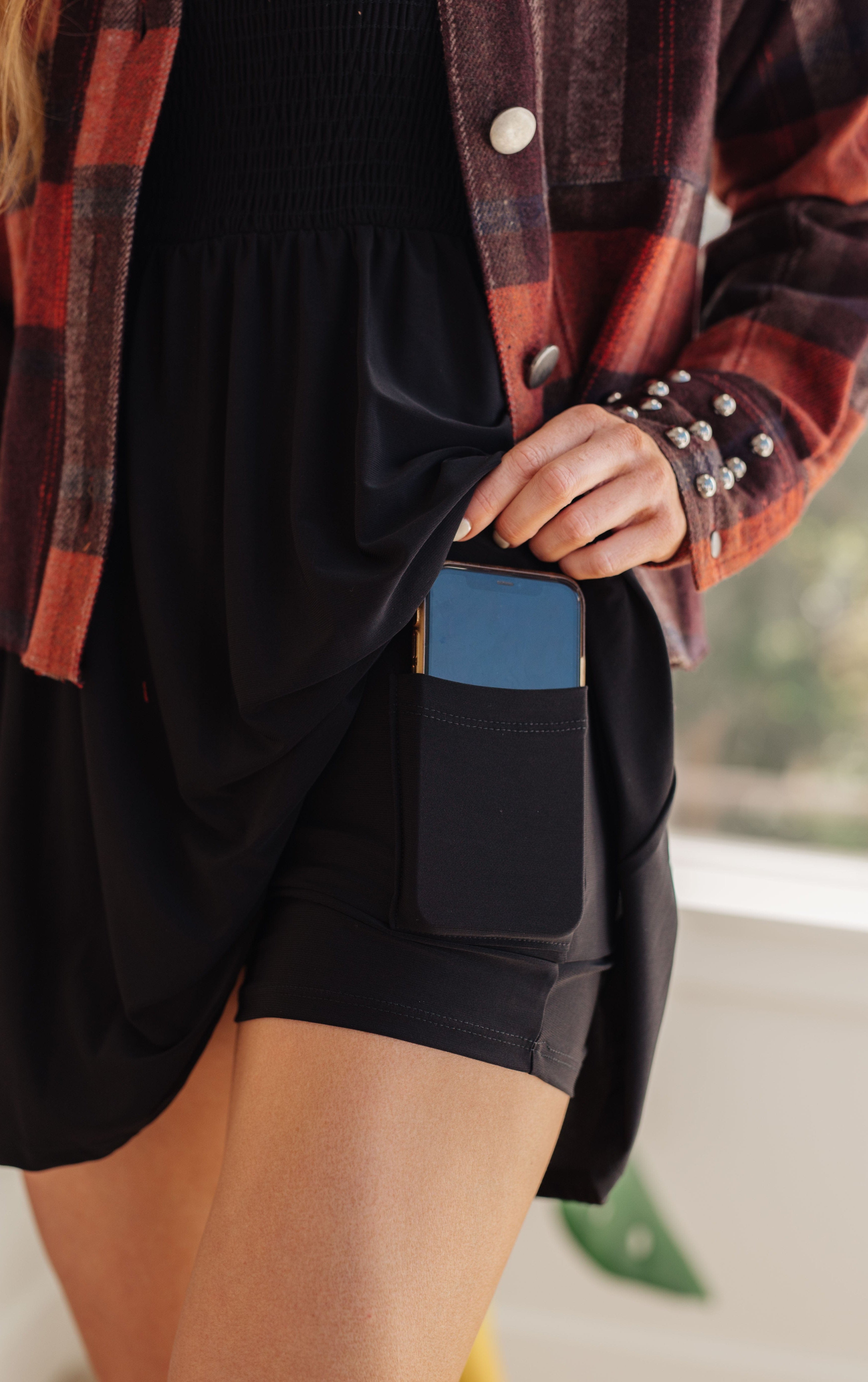 In the Thick of It Long Sleeve Skort Dress-Womens-Stay Foxy Boutique, Florissant, Missouri