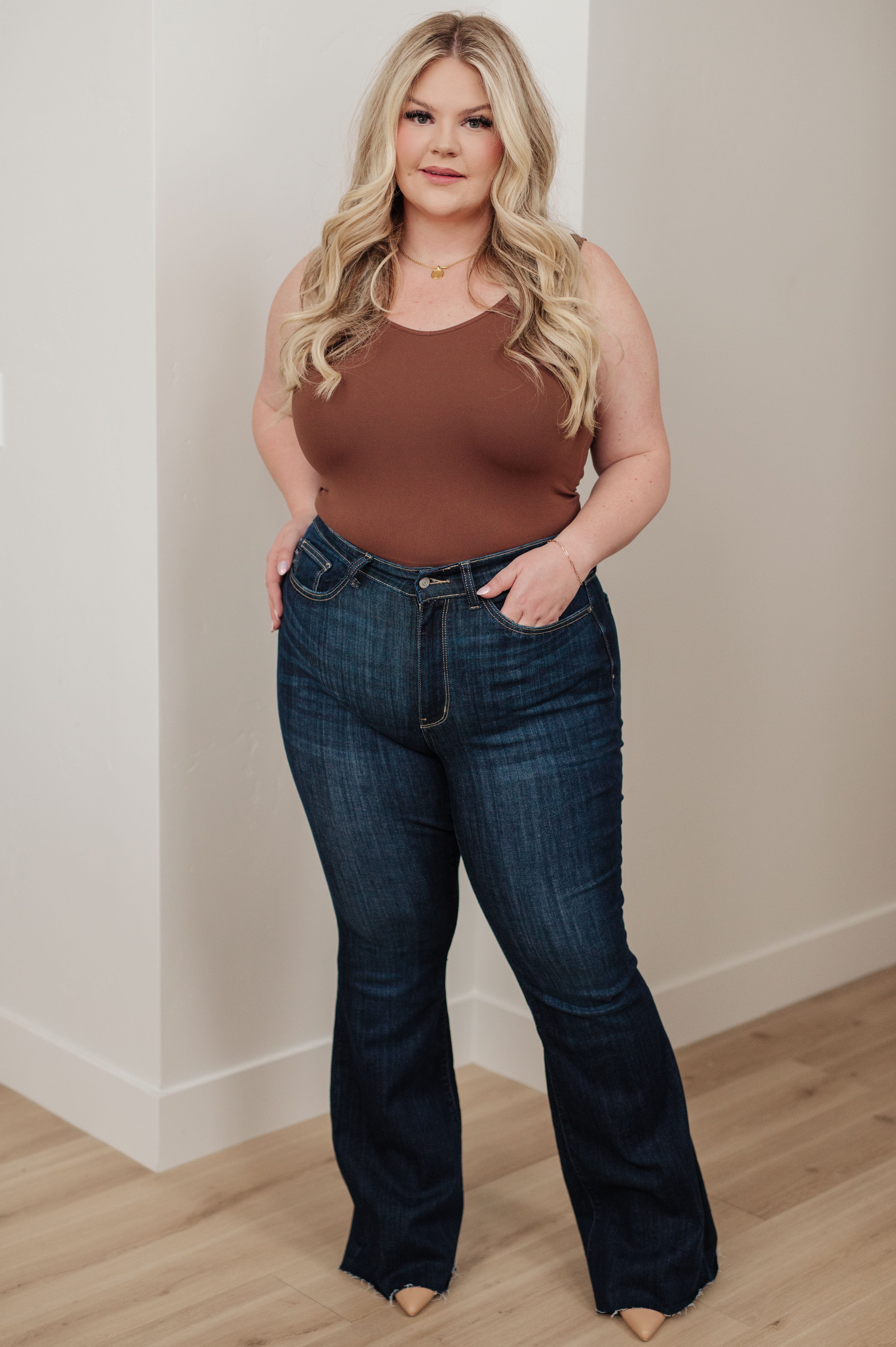 Jane High Rise Raw Hem Flare-Womens-Stay Foxy Boutique, Florissant, Missouri