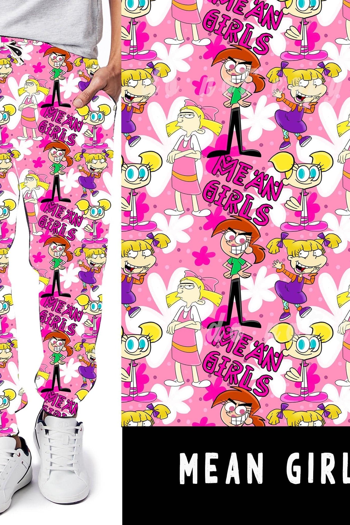 90'S TOON RUN- MEAN GIRLS LEGGINGS/JOGGERS-Stay Foxy Boutique, Florissant, Missouri