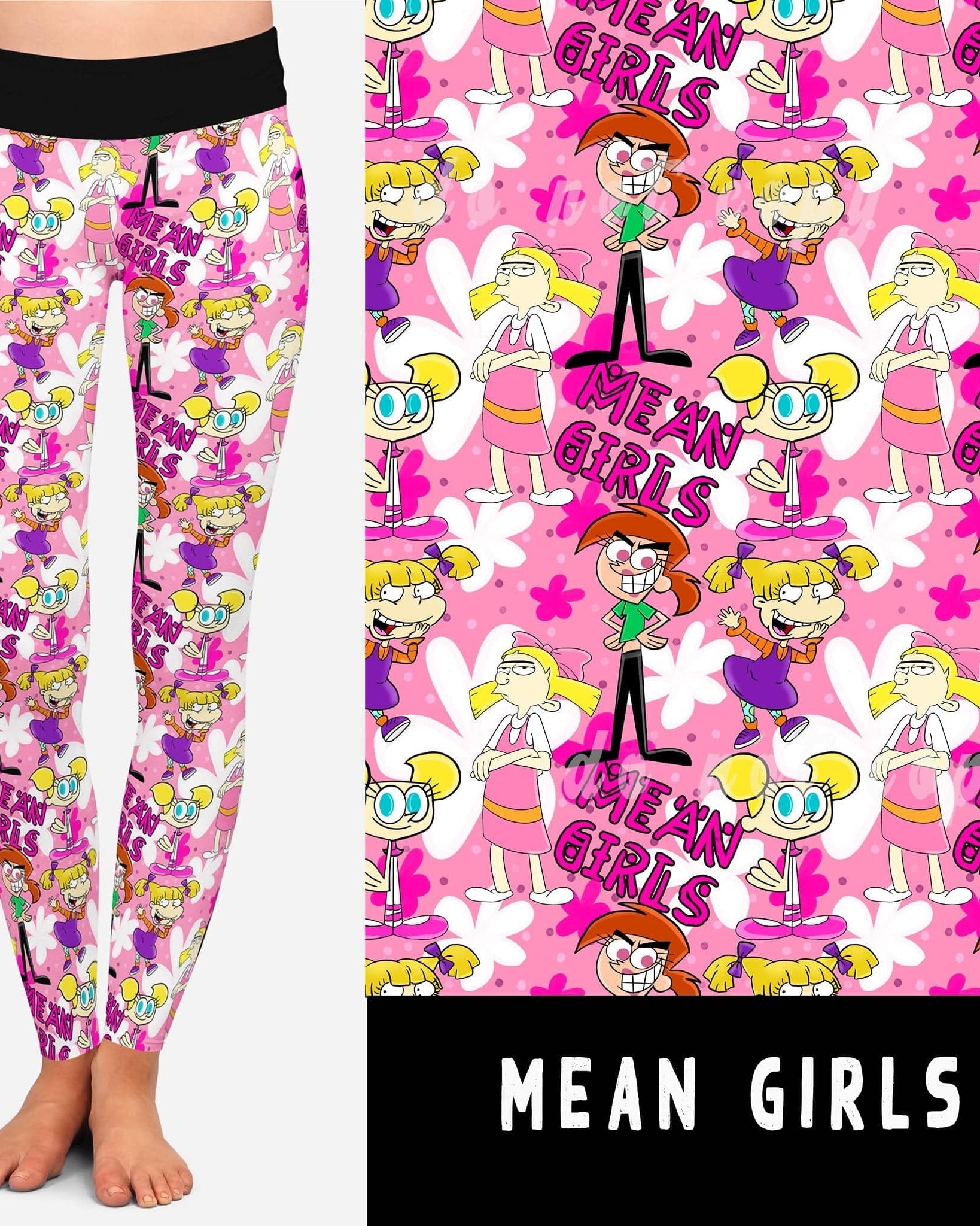 90'S TOON RUN- MEAN GIRLS LEGGINGS/JOGGERS-Stay Foxy Boutique, Florissant, Missouri
