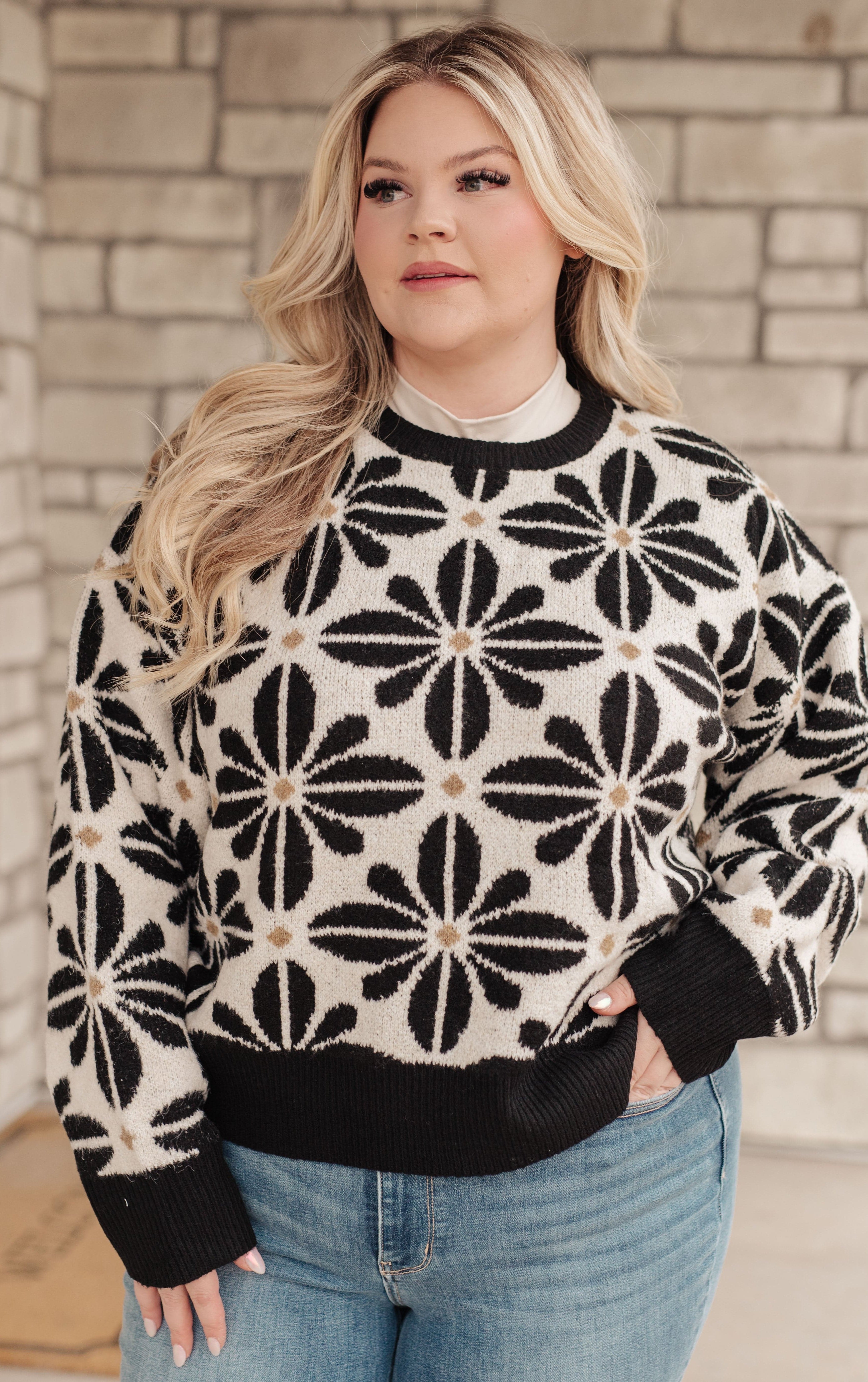 Mid Mod Floral Sweater-Womens-Stay Foxy Boutique, Florissant, Missouri