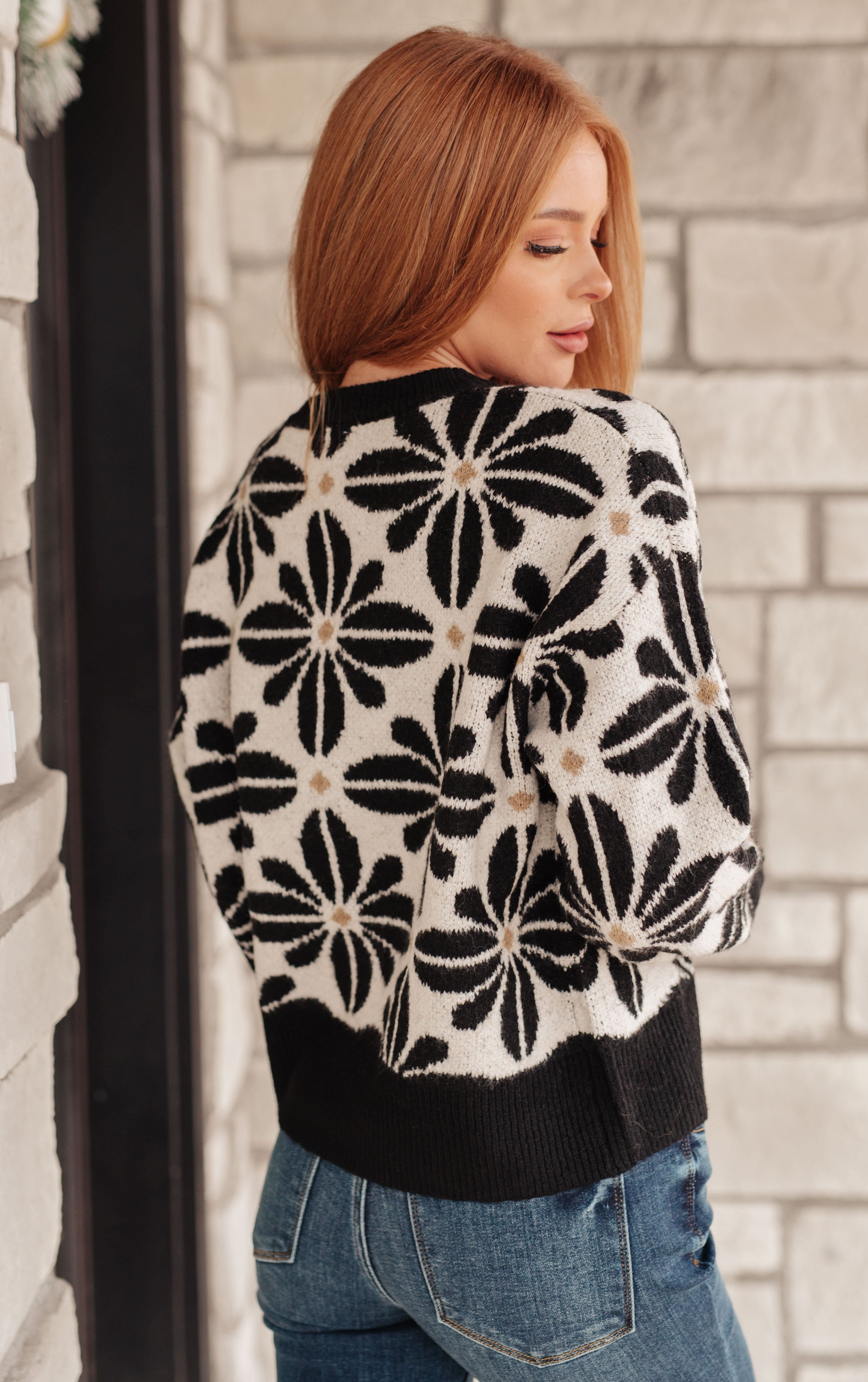 Mid Mod Floral Sweater-Womens-Stay Foxy Boutique, Florissant, Missouri