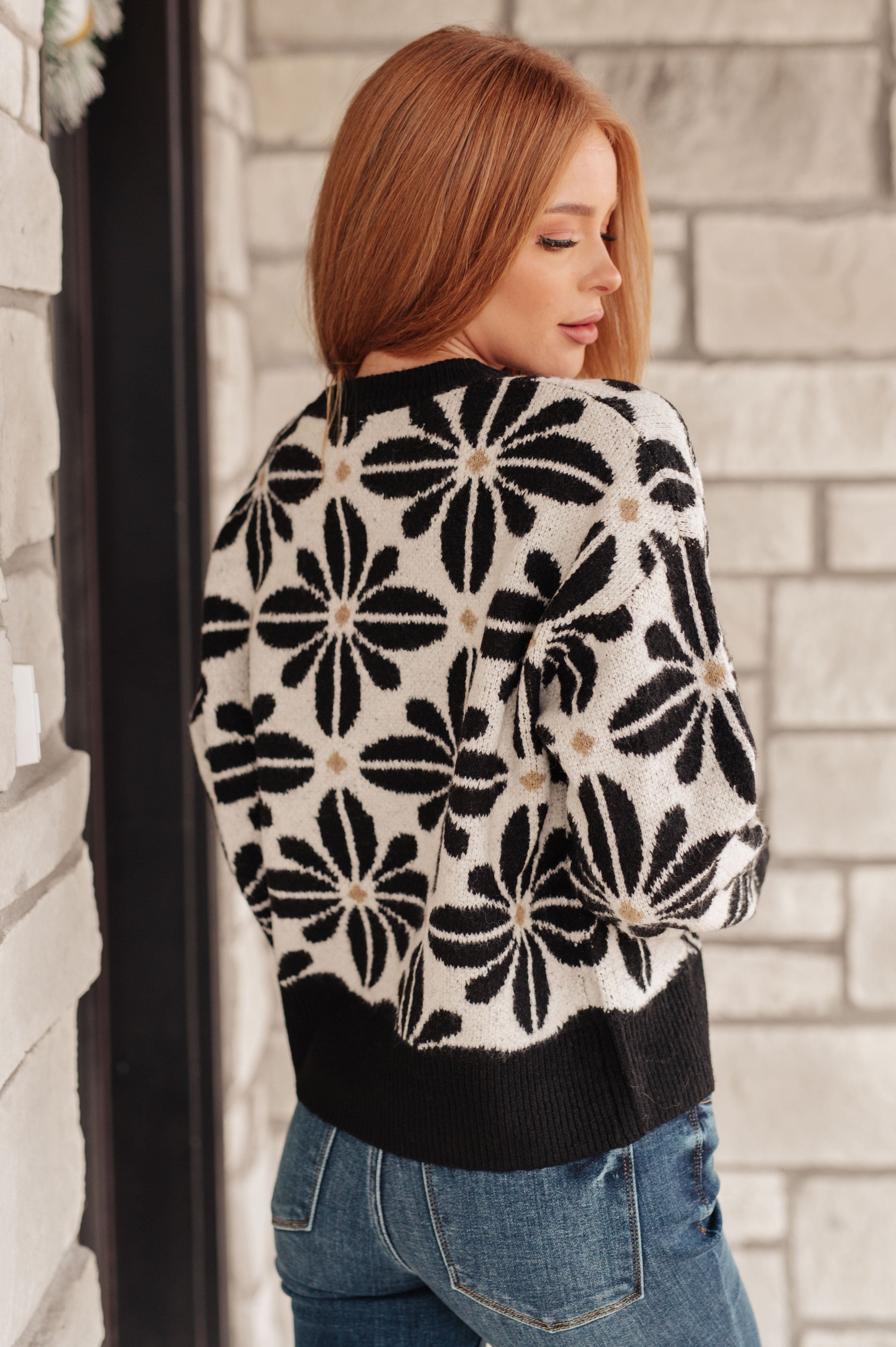 Mid Mod Floral Sweater-Womens-Stay Foxy Boutique, Florissant, Missouri