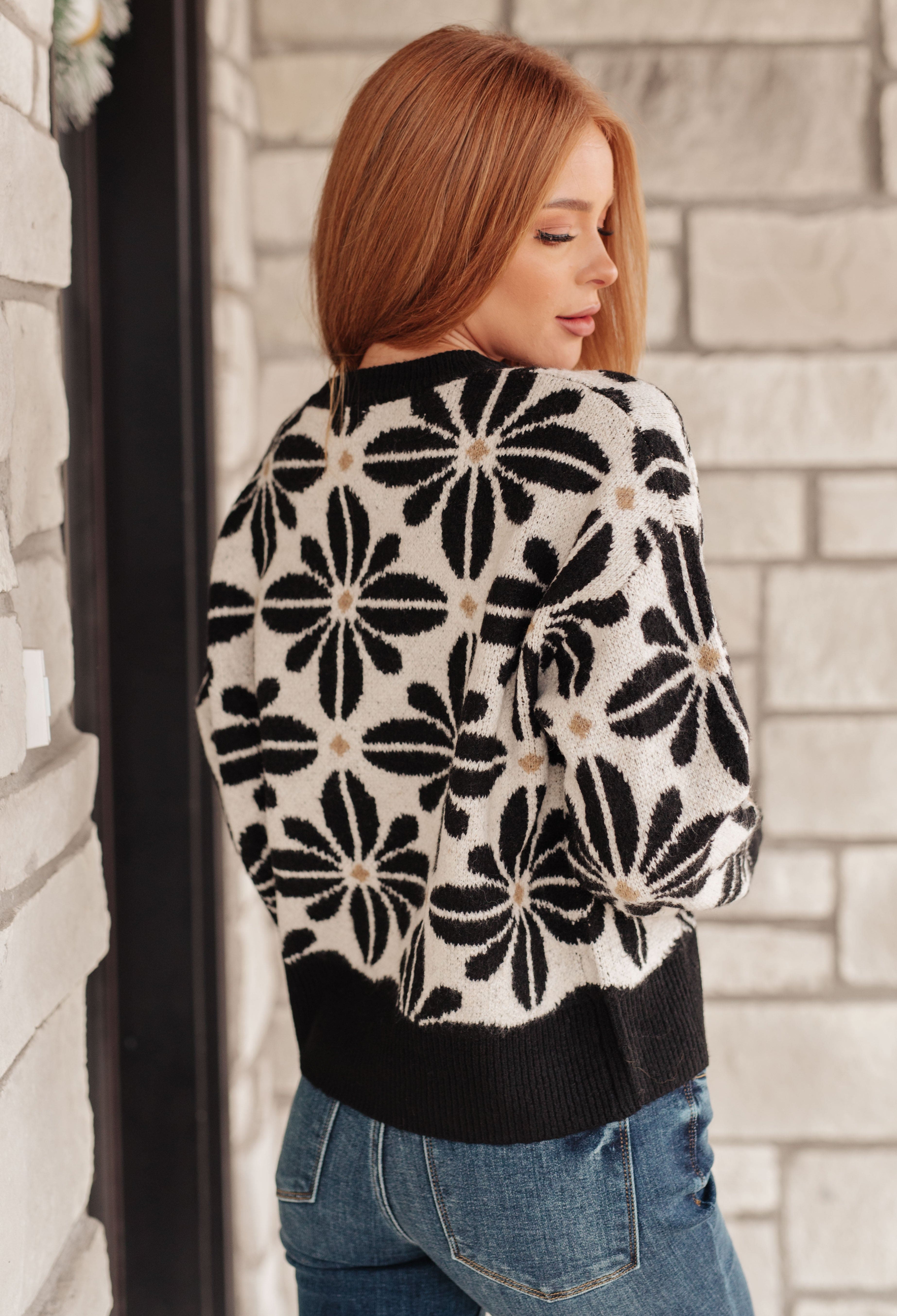 Mid Mod Floral Sweater-Womens-Stay Foxy Boutique, Florissant, Missouri