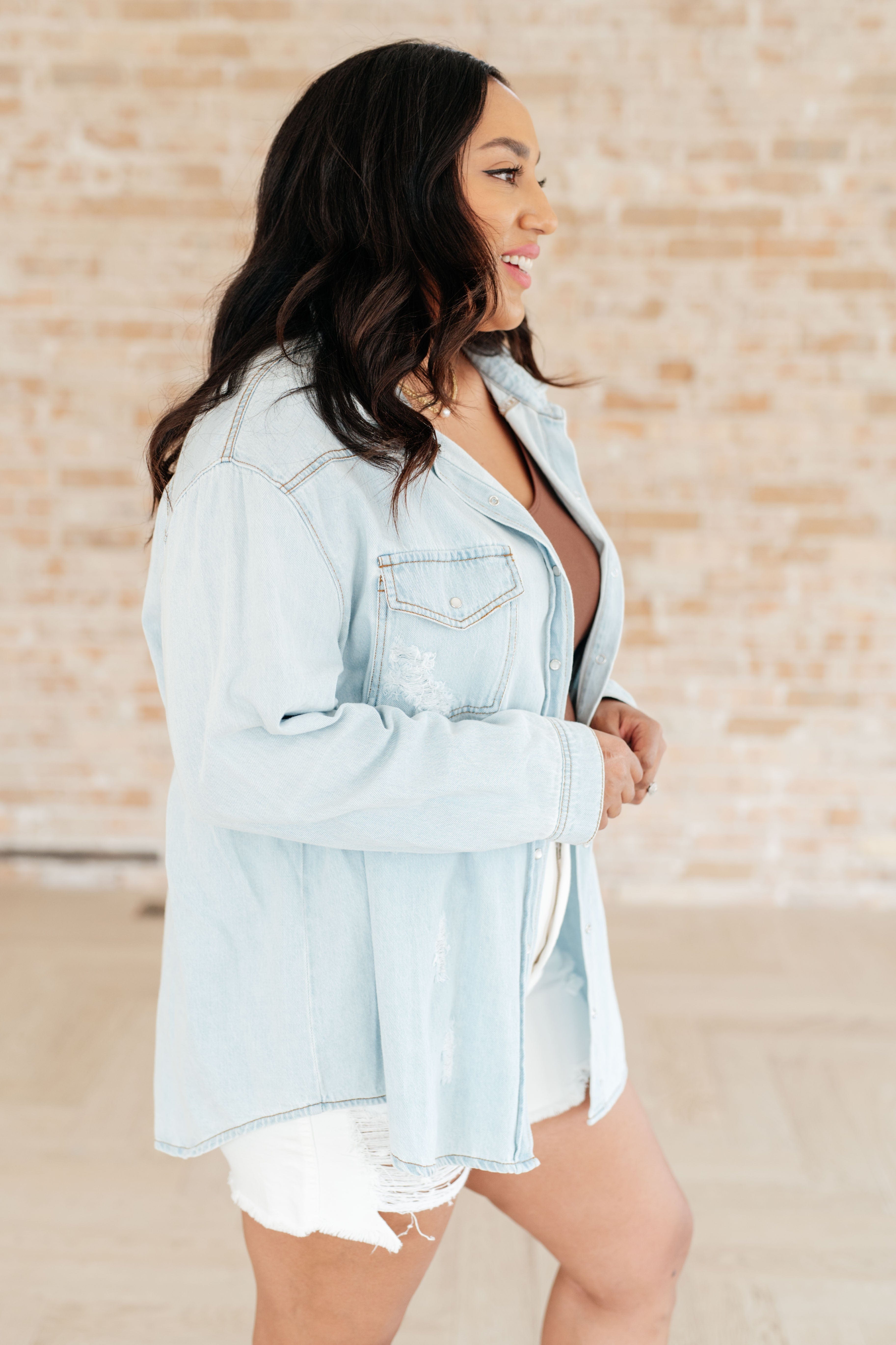 My Walkman Denim Shacket-Tops-Stay Foxy Boutique, Florissant, Missouri