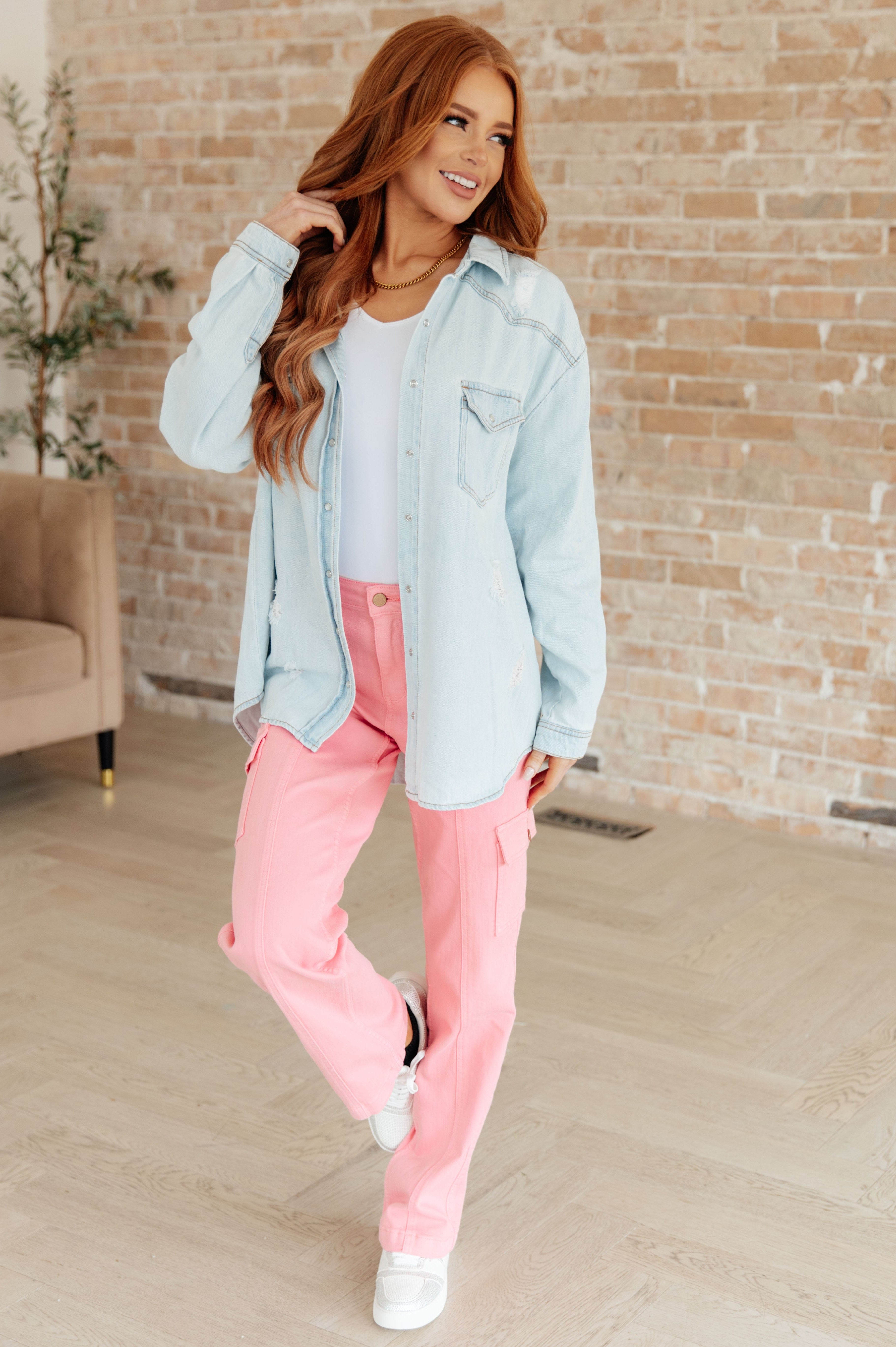 My Walkman Denim Shacket-Tops-Stay Foxy Boutique, Florissant, Missouri