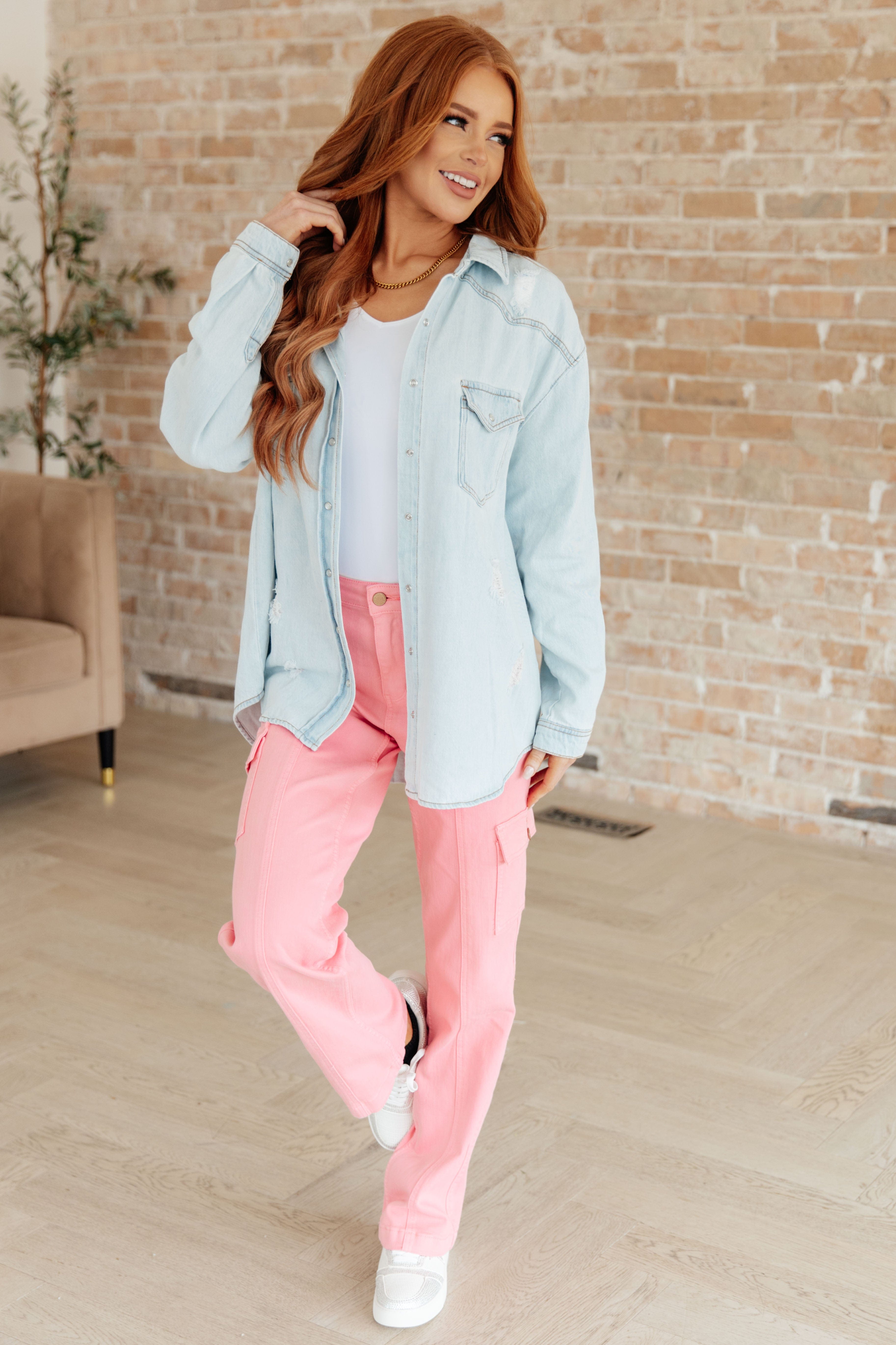 My Walkman Denim Shacket-Tops-Stay Foxy Boutique, Florissant, Missouri