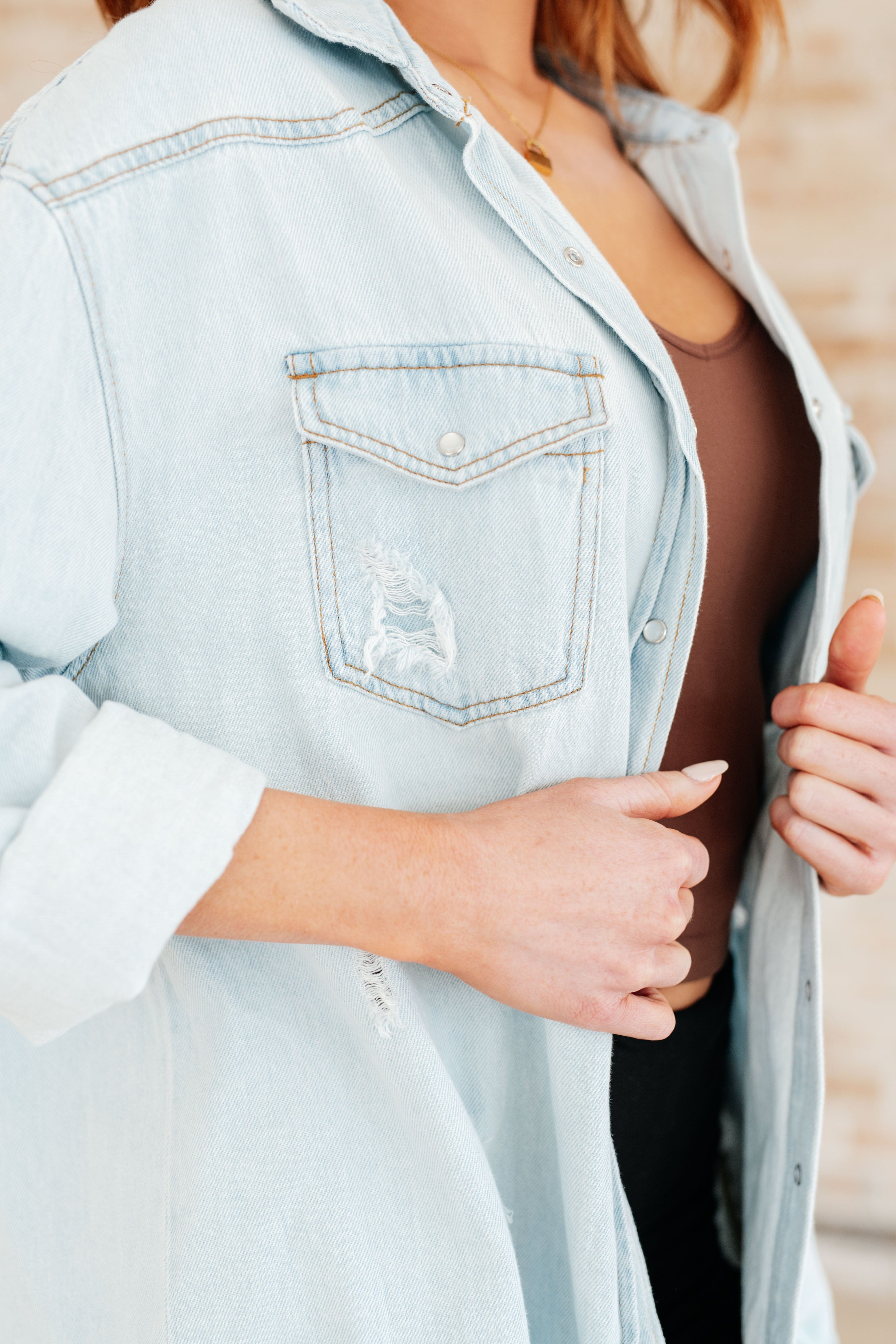 My Walkman Denim Shacket-Tops-Stay Foxy Boutique, Florissant, Missouri