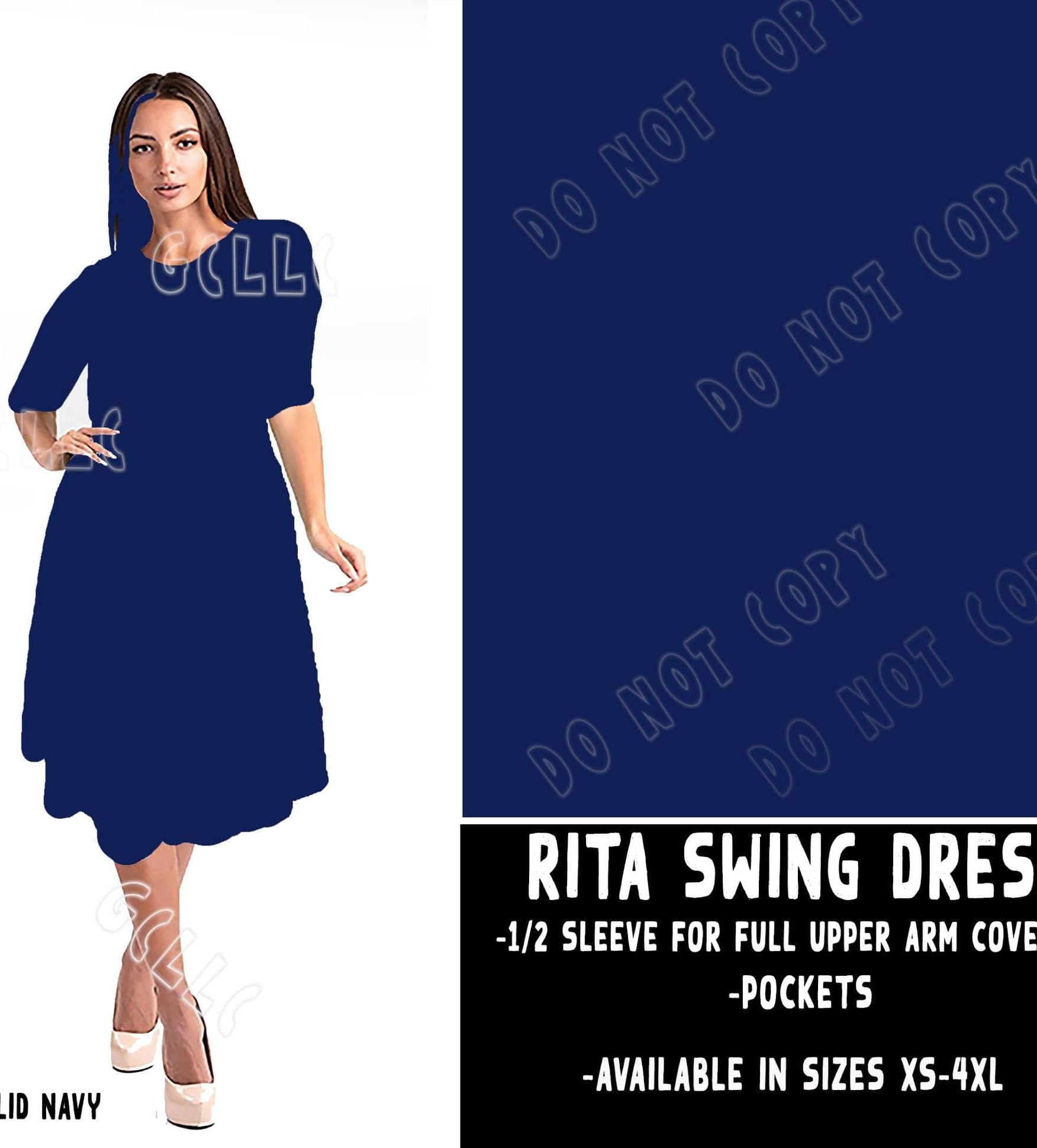RITA SWING DRESS RUN-NAVY-Stay Foxy Boutique, Florissant, Missouri