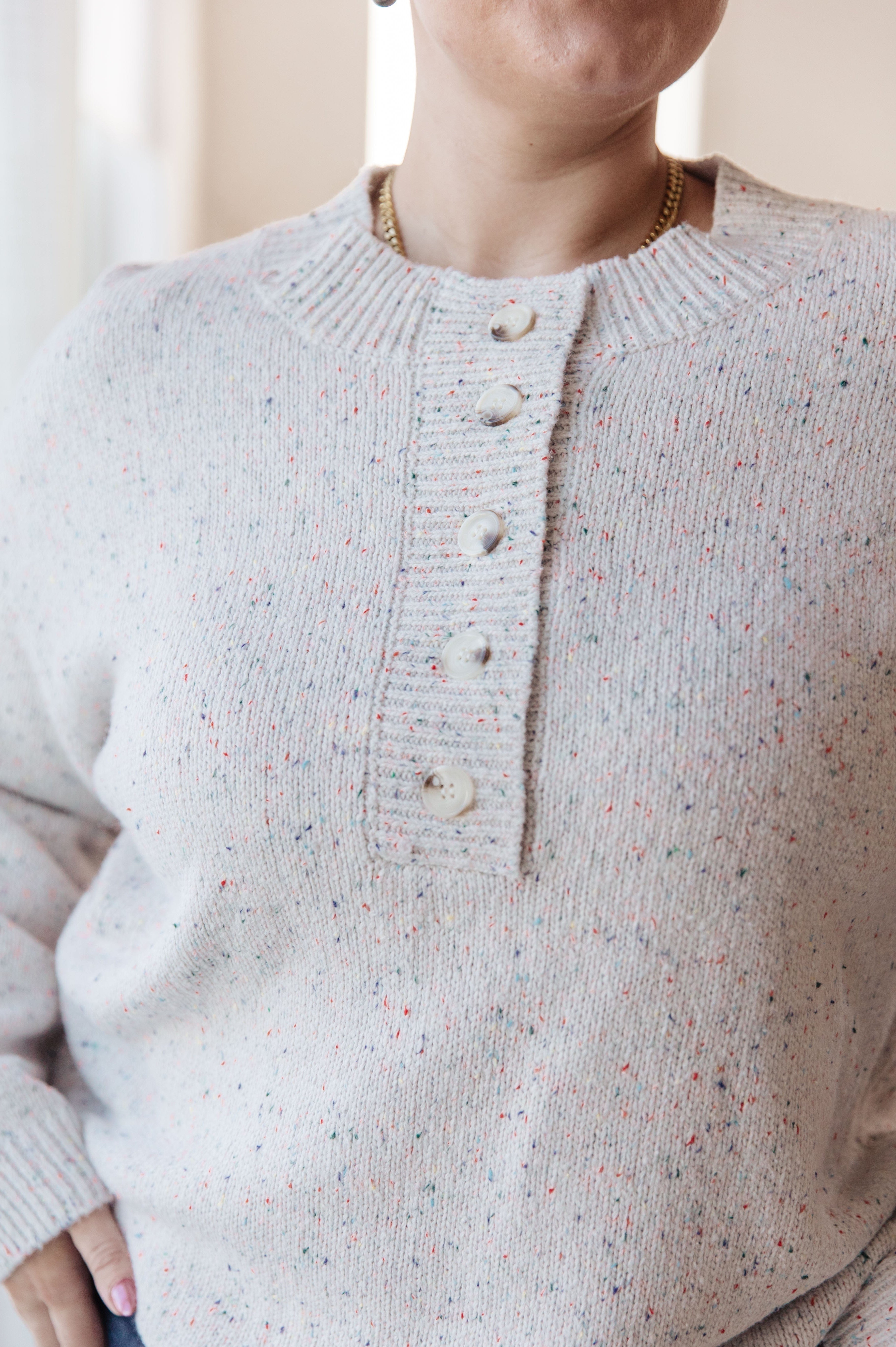 Never Give Up Henley Sweater-Womens-Stay Foxy Boutique, Florissant, Missouri