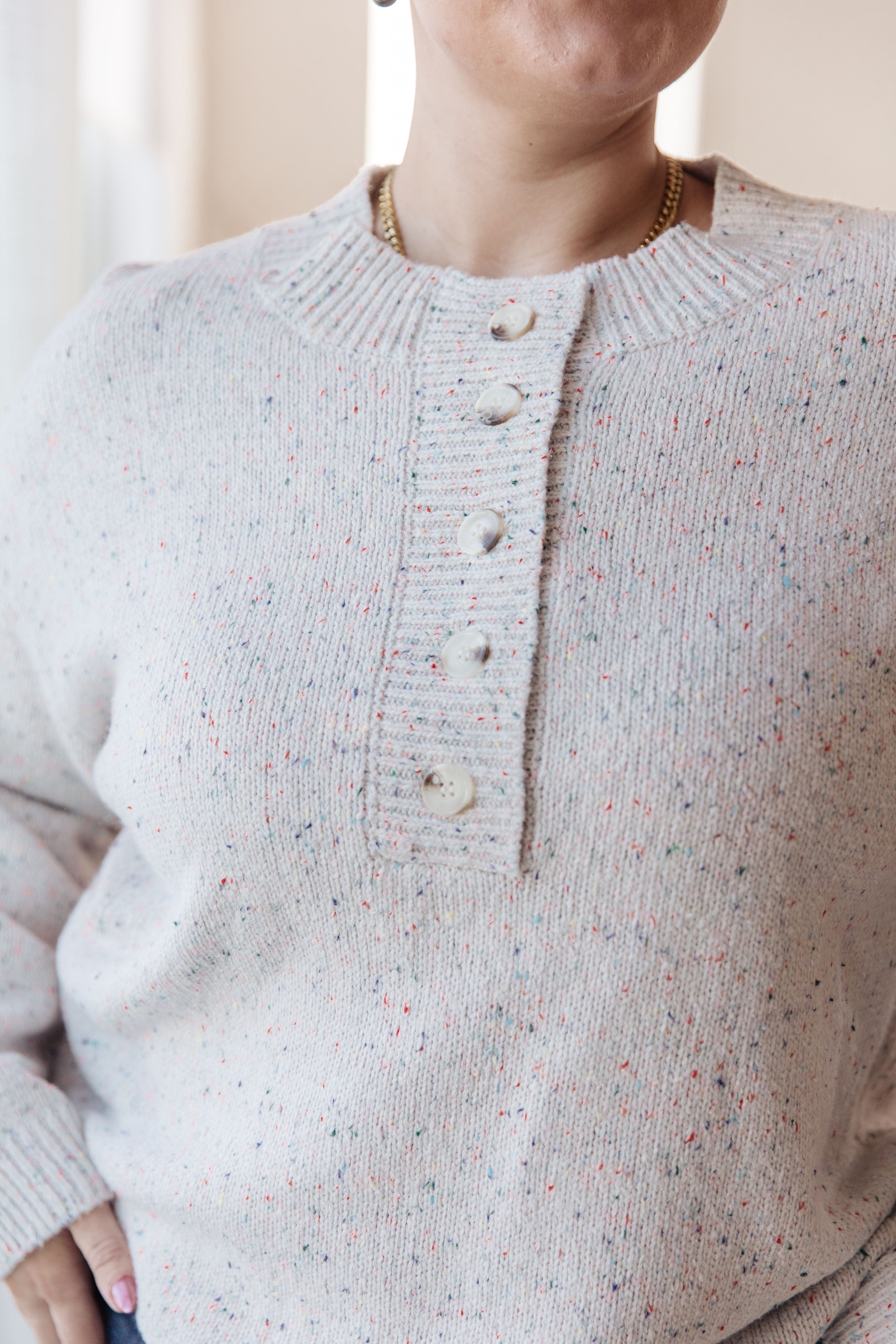 Never Give Up Henley Sweater-Womens-Stay Foxy Boutique, Florissant, Missouri