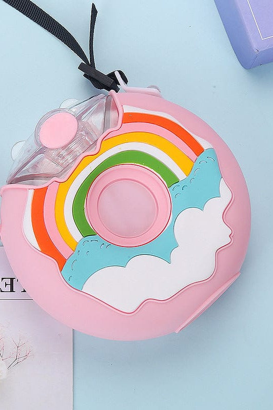 Portable Rainbow Donut Water Bottle-Womens-Stay Foxy Boutique, Florissant, Missouri