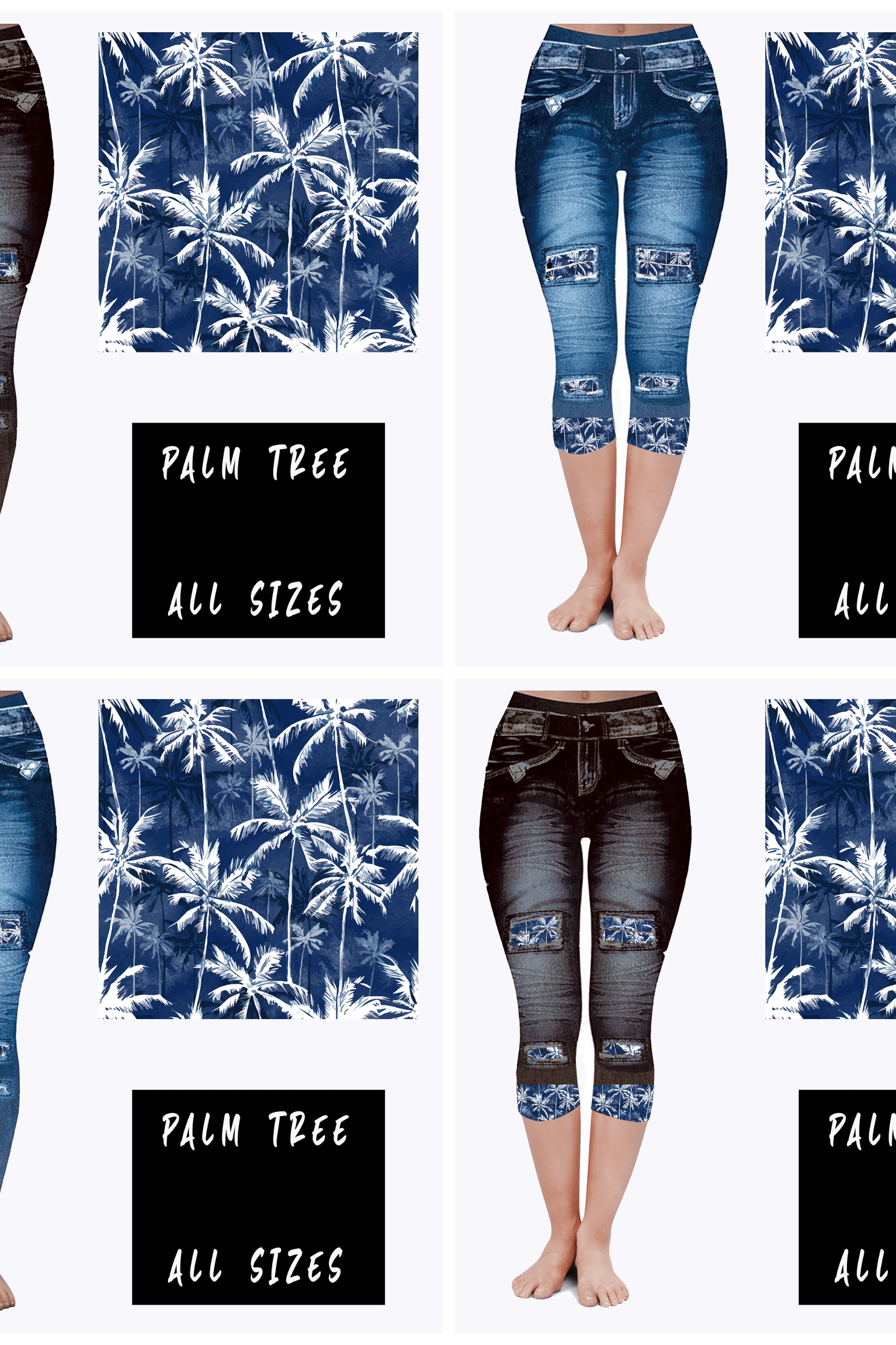 LEGGING JEAN RUN-PALM TREE (ACTIVE BACK POCKETS)-Stay Foxy Boutique, Florissant, Missouri