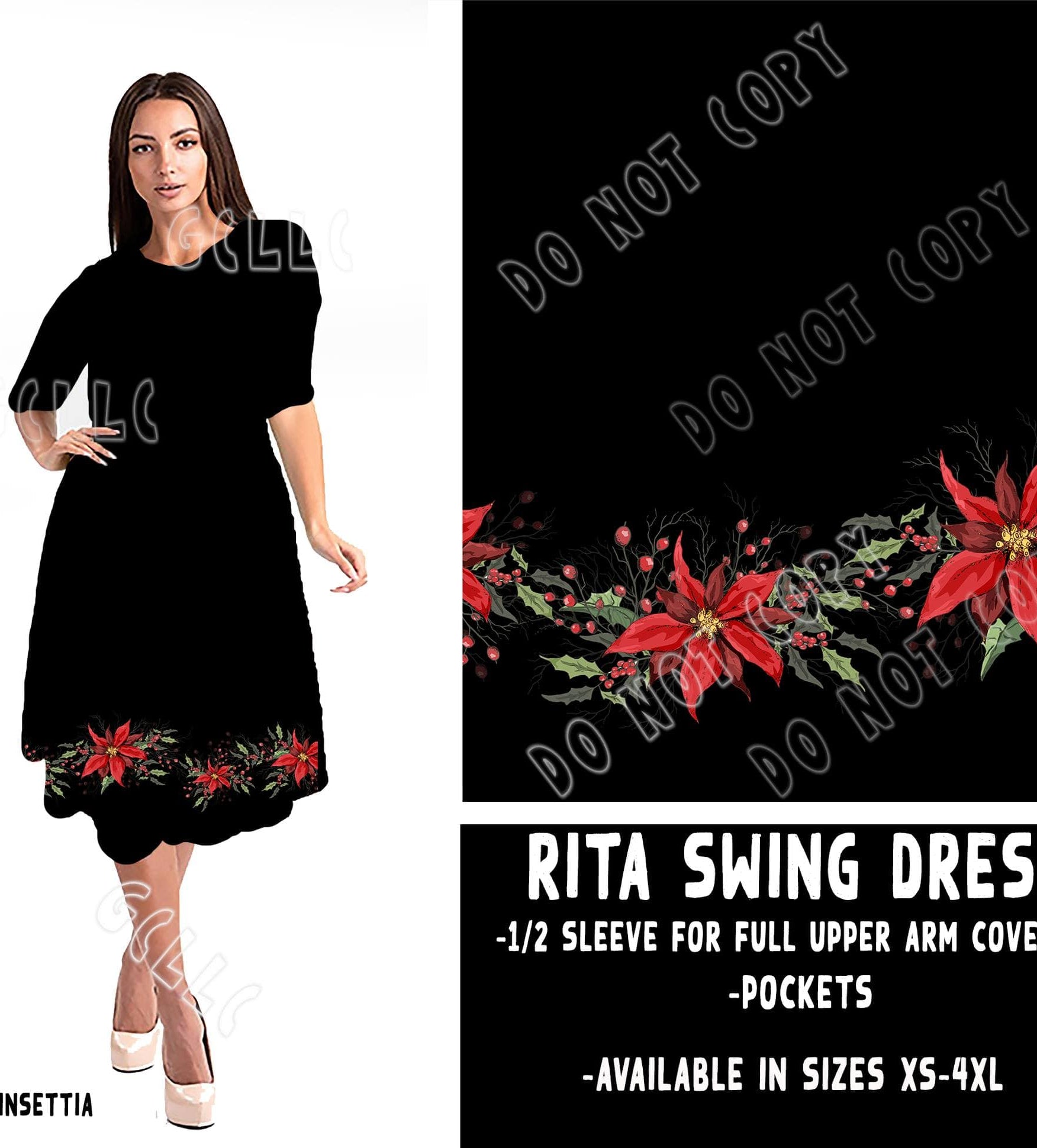 RITA SWING DRESS RUN-POINSETTIA-Stay Foxy Boutique, Florissant, Missouri