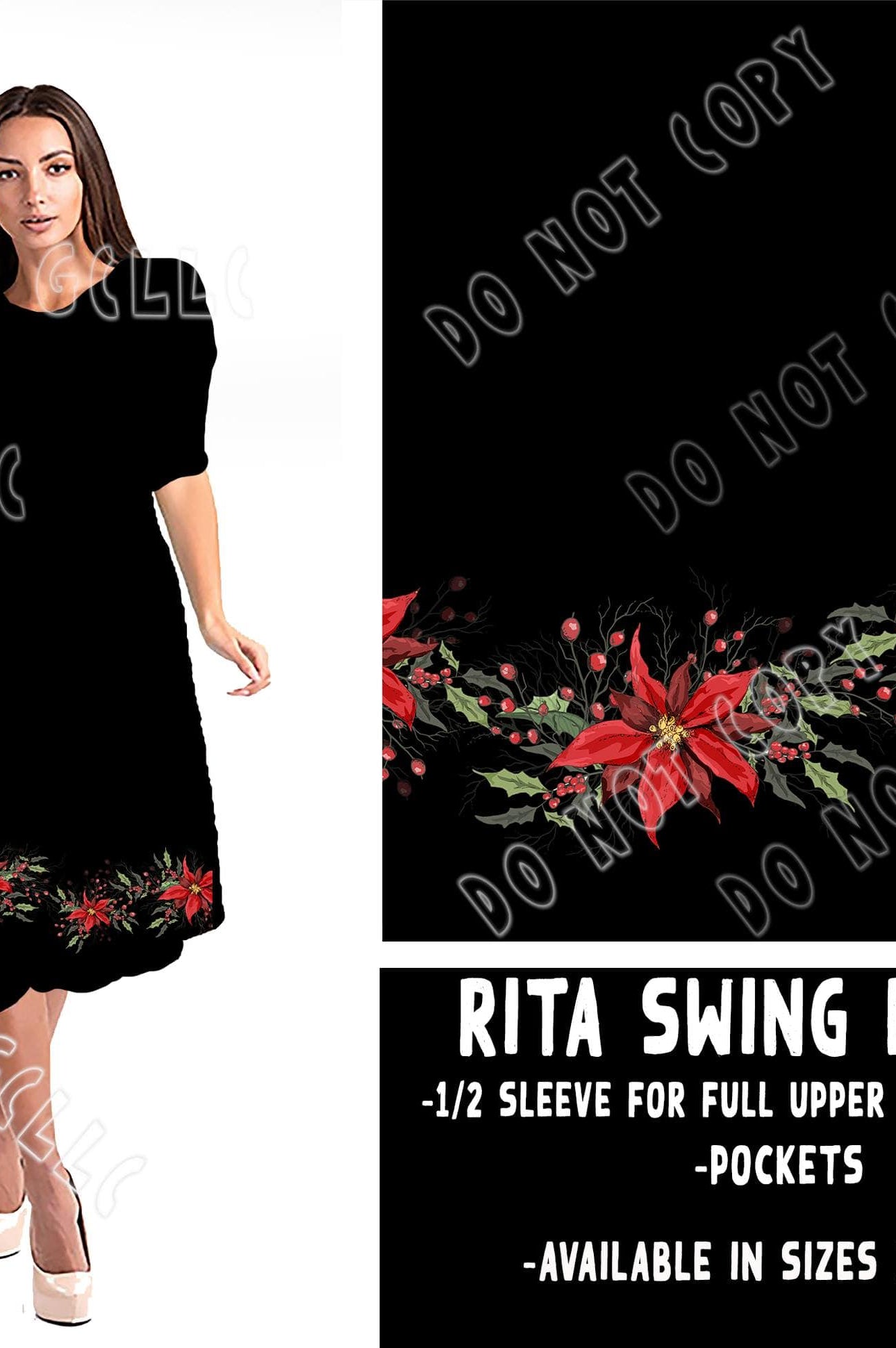 RITA SWING DRESS RUN-POINSETTIA-Stay Foxy Boutique, Florissant, Missouri