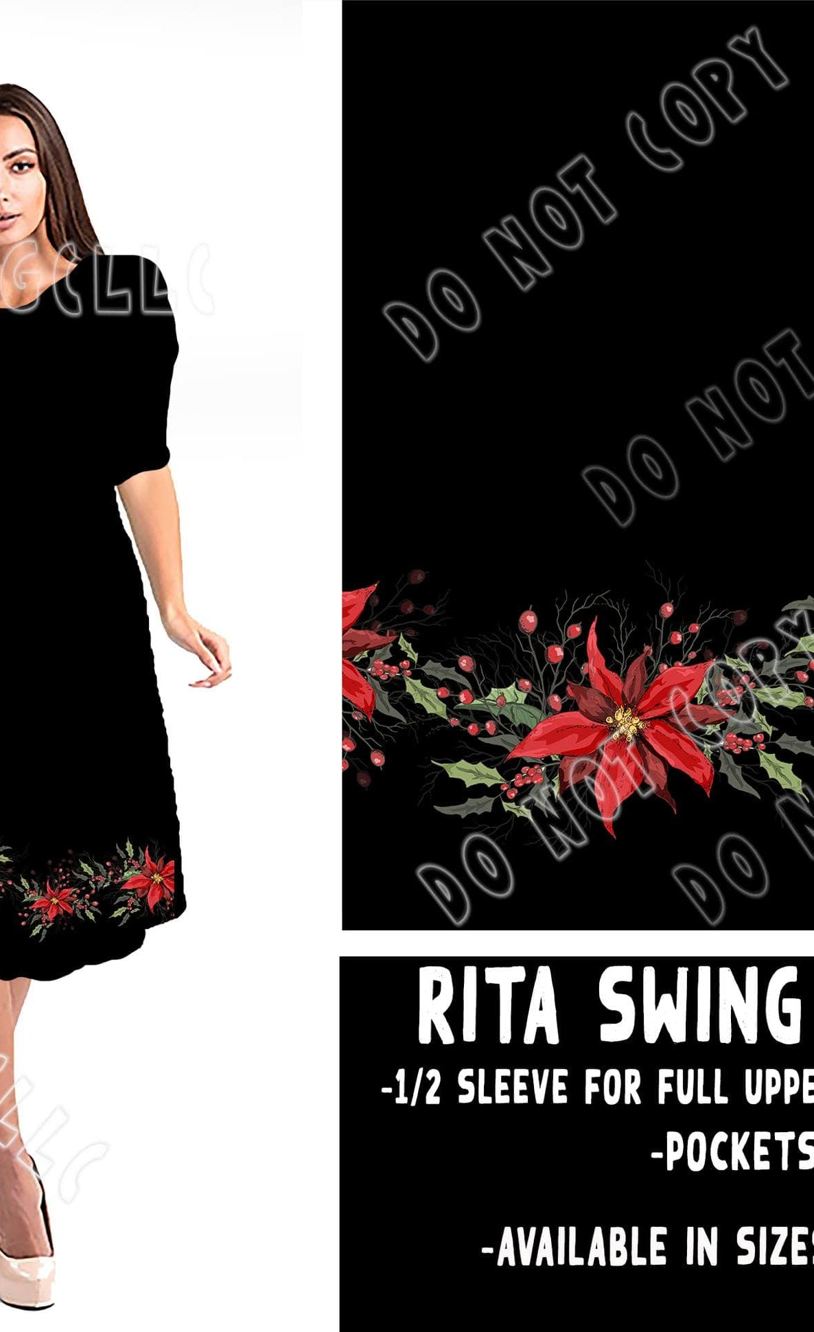 RITA SWING DRESS RUN-POINSETTIA-Stay Foxy Boutique, Florissant, Missouri