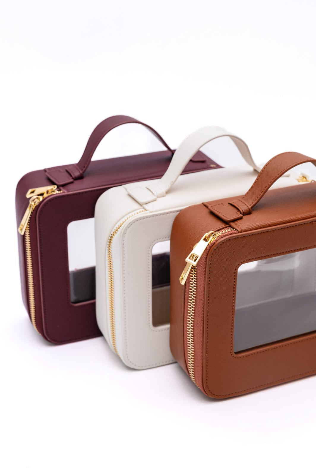 PU Leather Travel Cosmetic Case in Wine-Womens-Stay Foxy Boutique, Florissant, Missouri