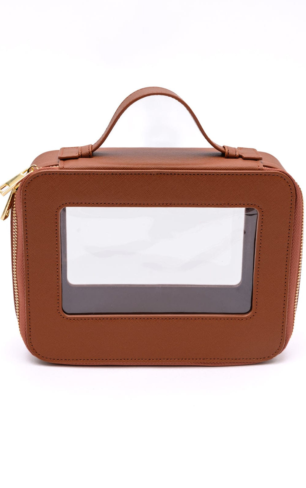 PU Leather Travel Cosmetic Case in Camel-Womens-Stay Foxy Boutique, Florissant, Missouri