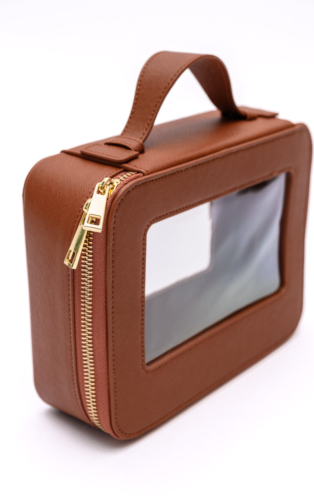 PU Leather Travel Cosmetic Case in Camel-Womens-Stay Foxy Boutique, Florissant, Missouri