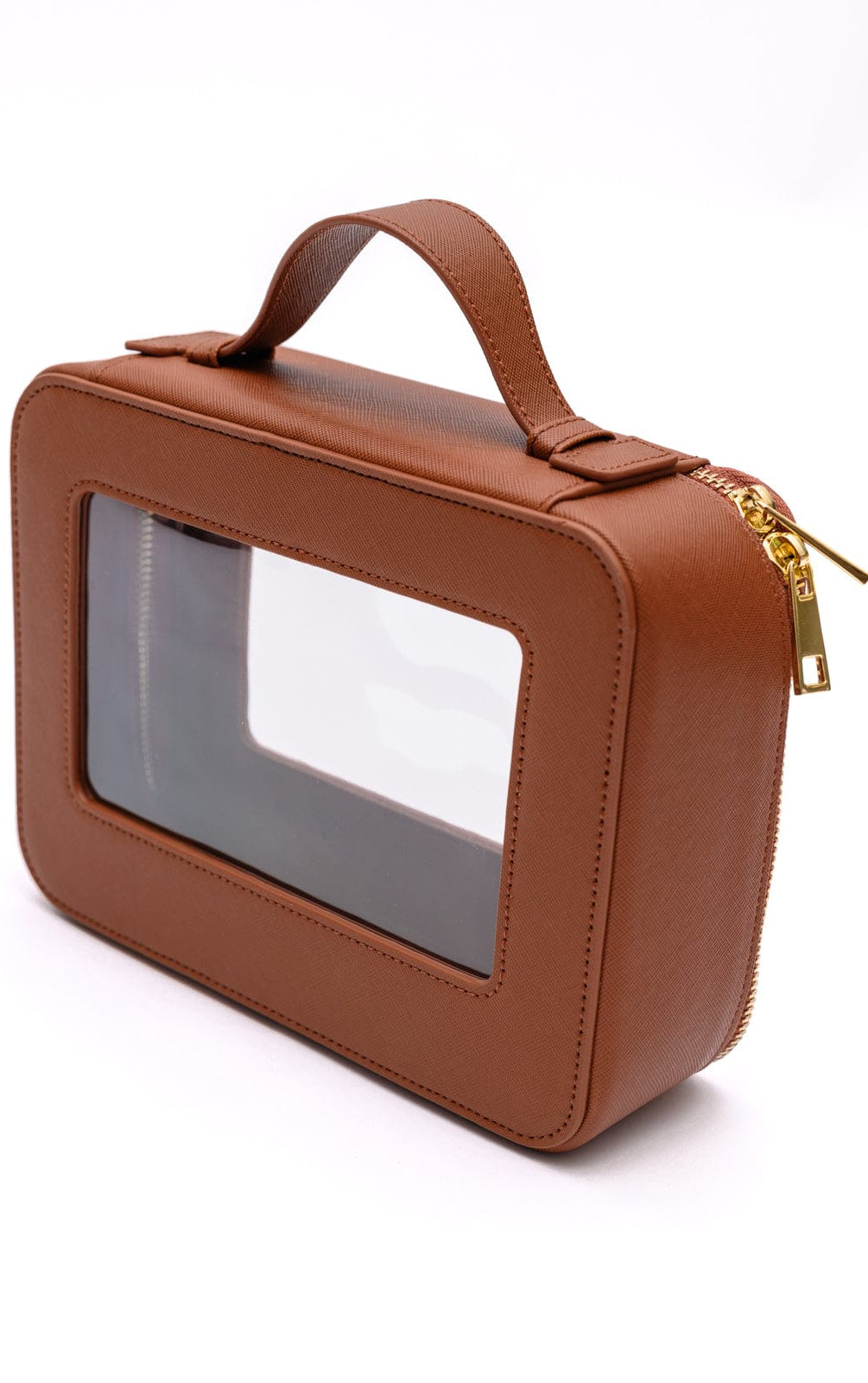 PU Leather Travel Cosmetic Case in Camel-Womens-Stay Foxy Boutique, Florissant, Missouri