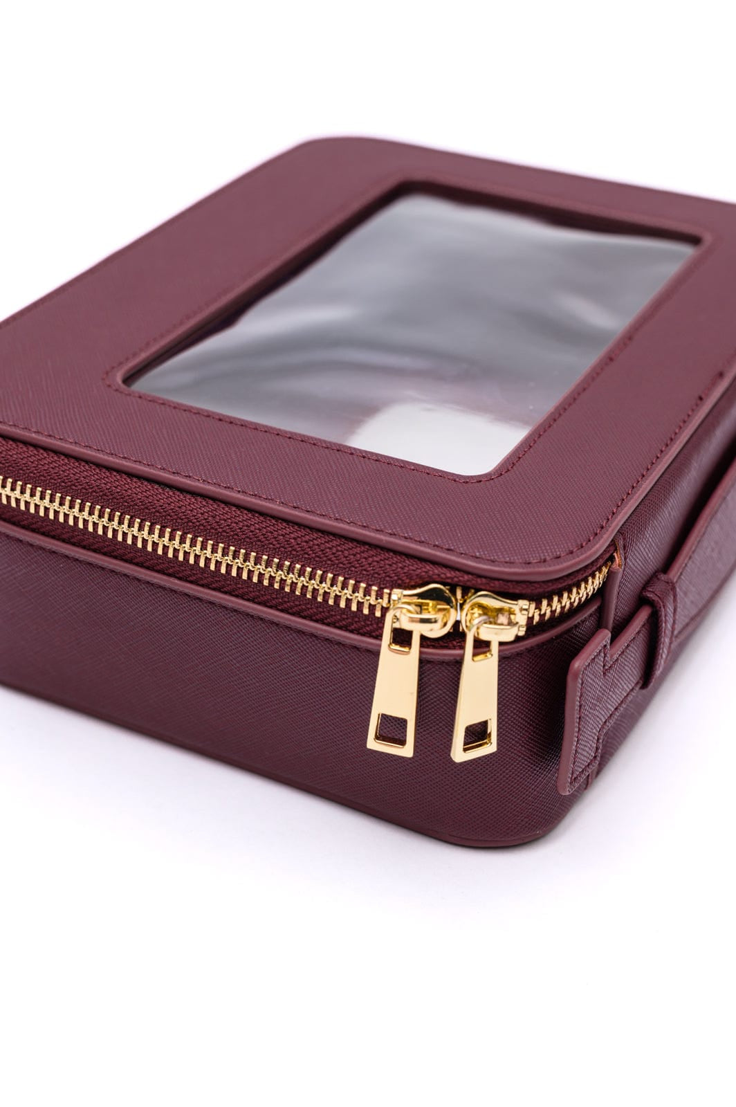 PU Leather Travel Cosmetic Case in Wine-Womens-Stay Foxy Boutique, Florissant, Missouri