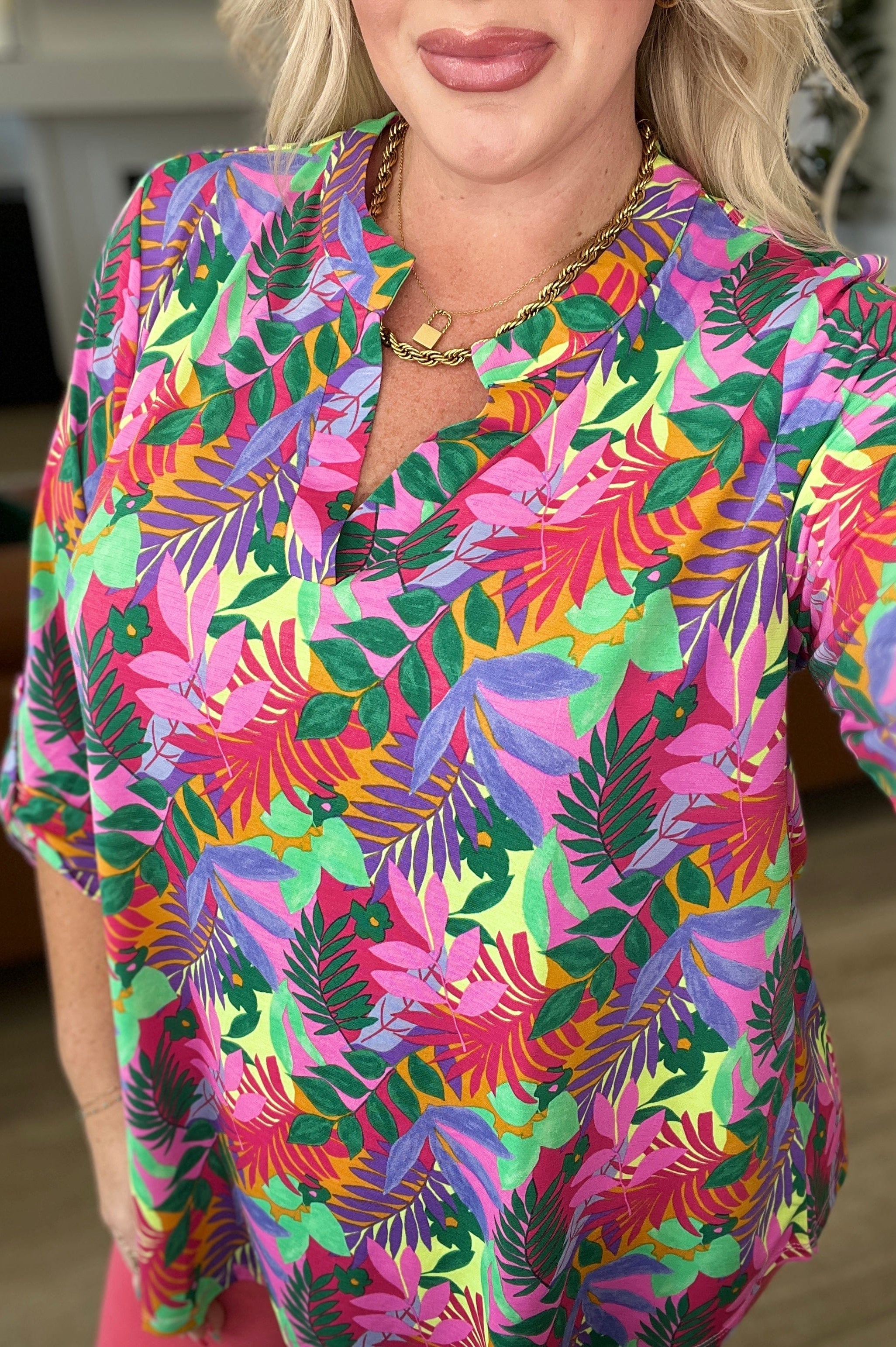 Lizzy Top in Tropical Multi-Tops-Stay Foxy Boutique, Florissant, Missouri